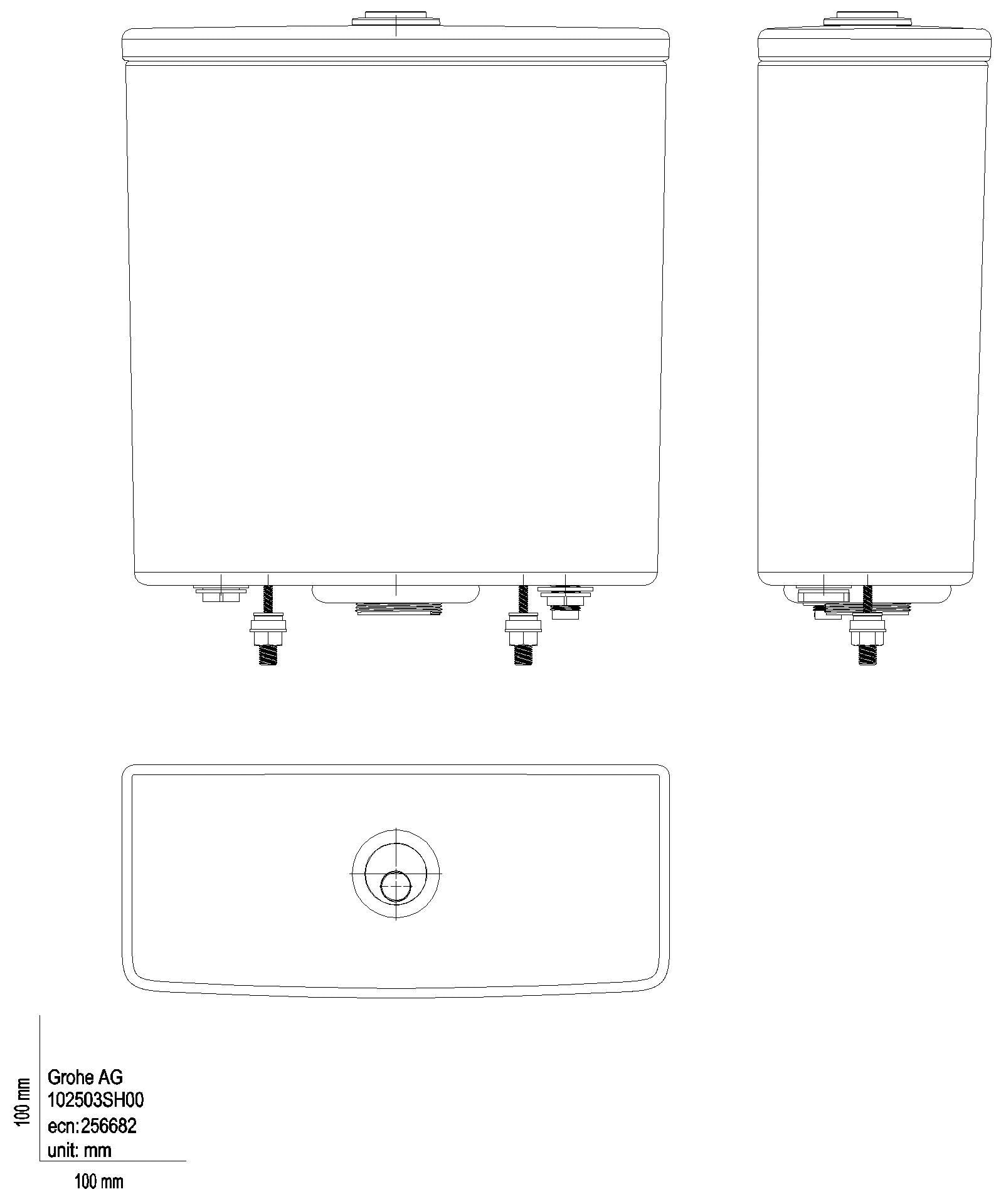 GROHE Aufsatzspülkasten Euro Keramik 102503 Anschluss von unten alpinweiß