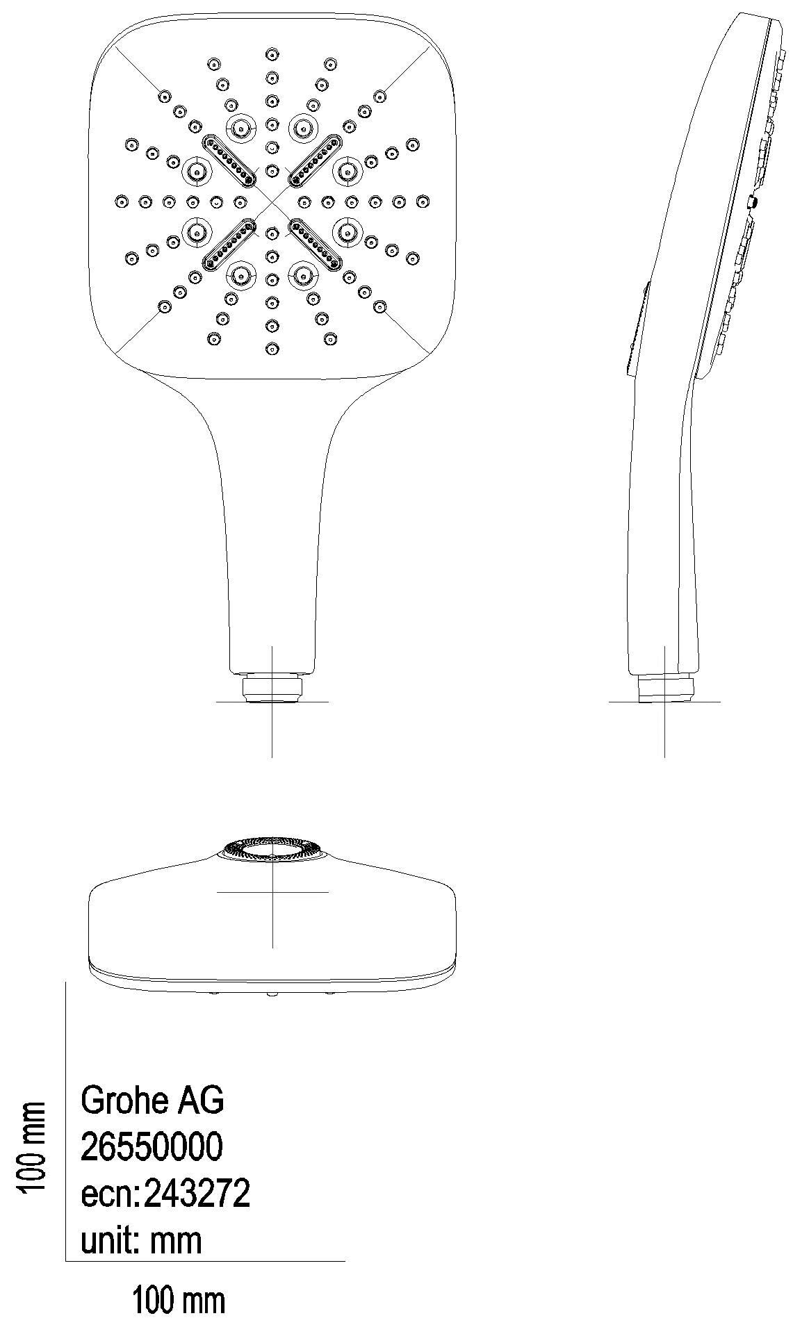 GROHE Handbrause RSH 130 SmartActive Cube 26582 3 Strahl 8,5l/min warm sunset