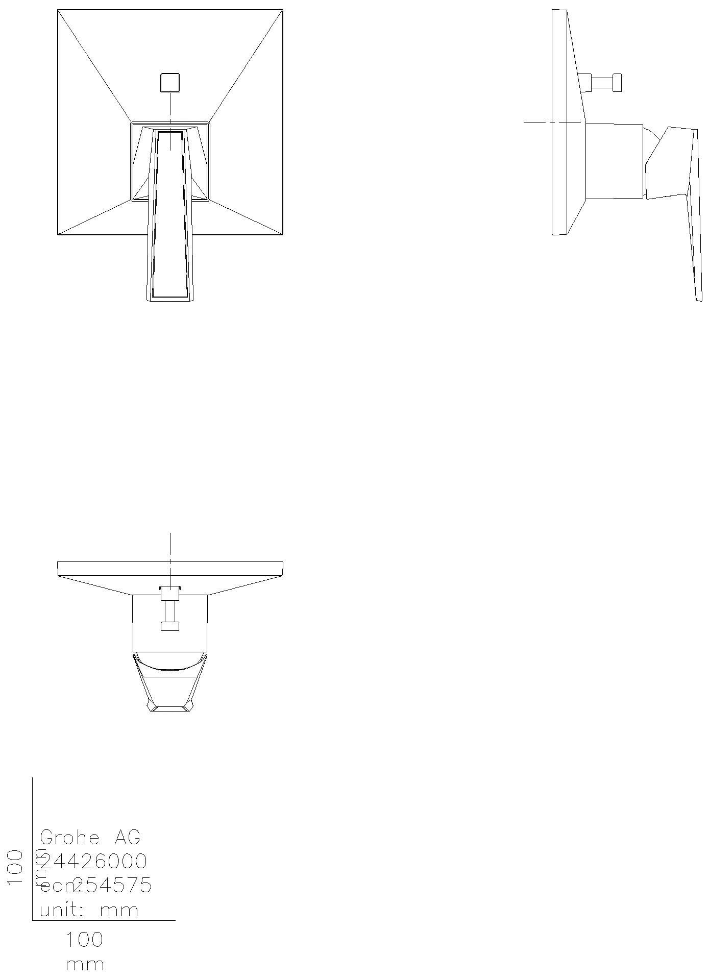 GROHE Wannenbatt. Allure Bril. PC 24427 FMS Griff VN-Caesarstone chrom