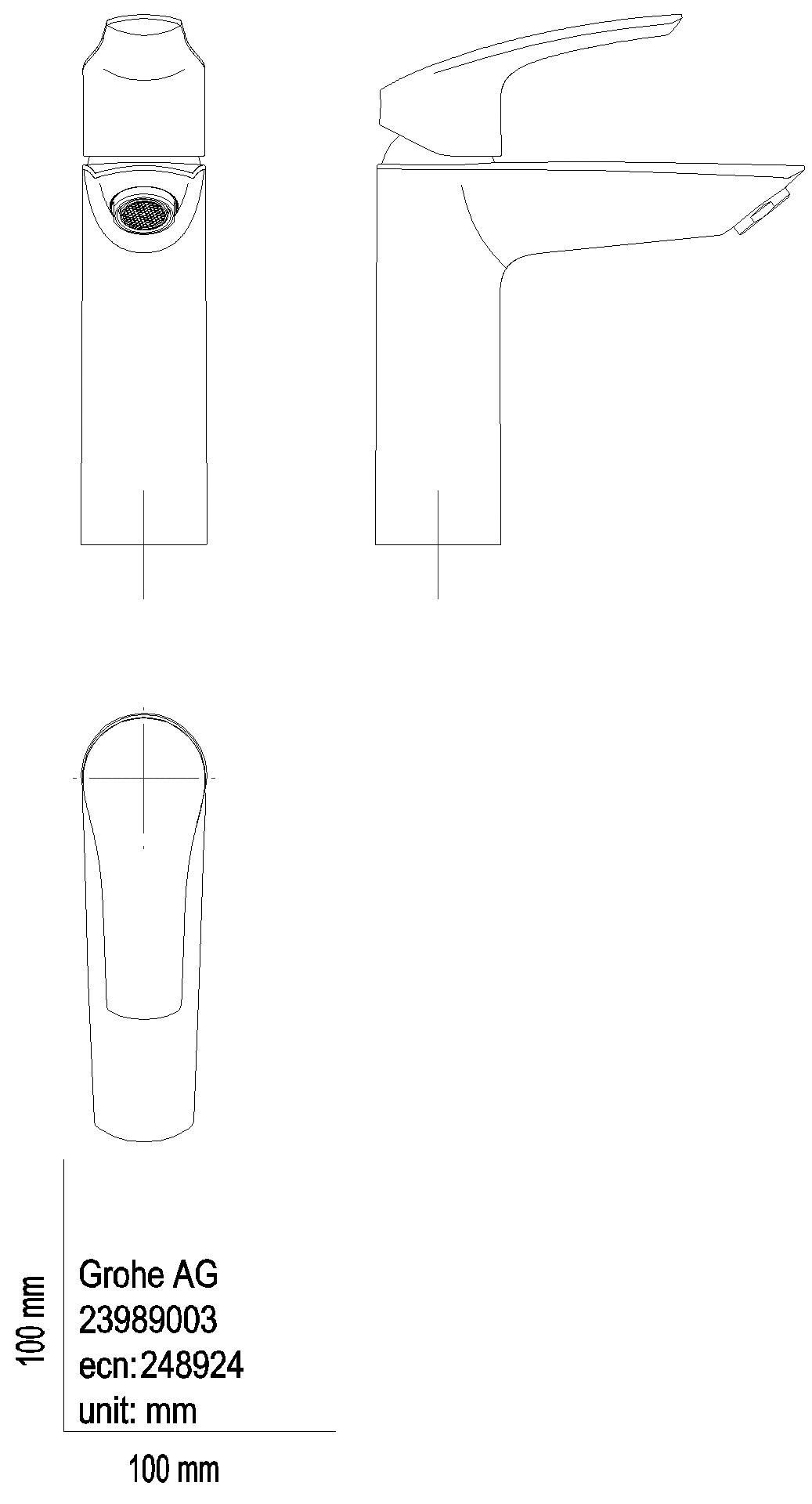GROHE EH-WT-Batterie Eurosmart 23989_3 M-Size Verbrühschutz PO-Ablaufgrt. chrom
