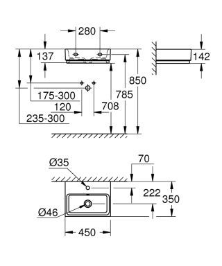GROHE Cube Keramik Handwaschbecken GROHE - GROHE Cube Keramik Handwaschbecken (HAN: 3948300H)