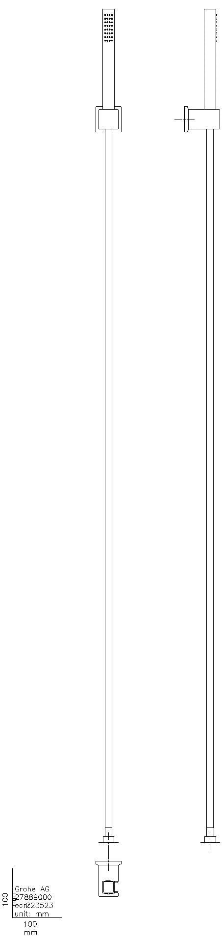 GROHE Wandhalterset Rainshower Aqua Cube Stick 26886 1 Strahlart 9,5 l/min chrom