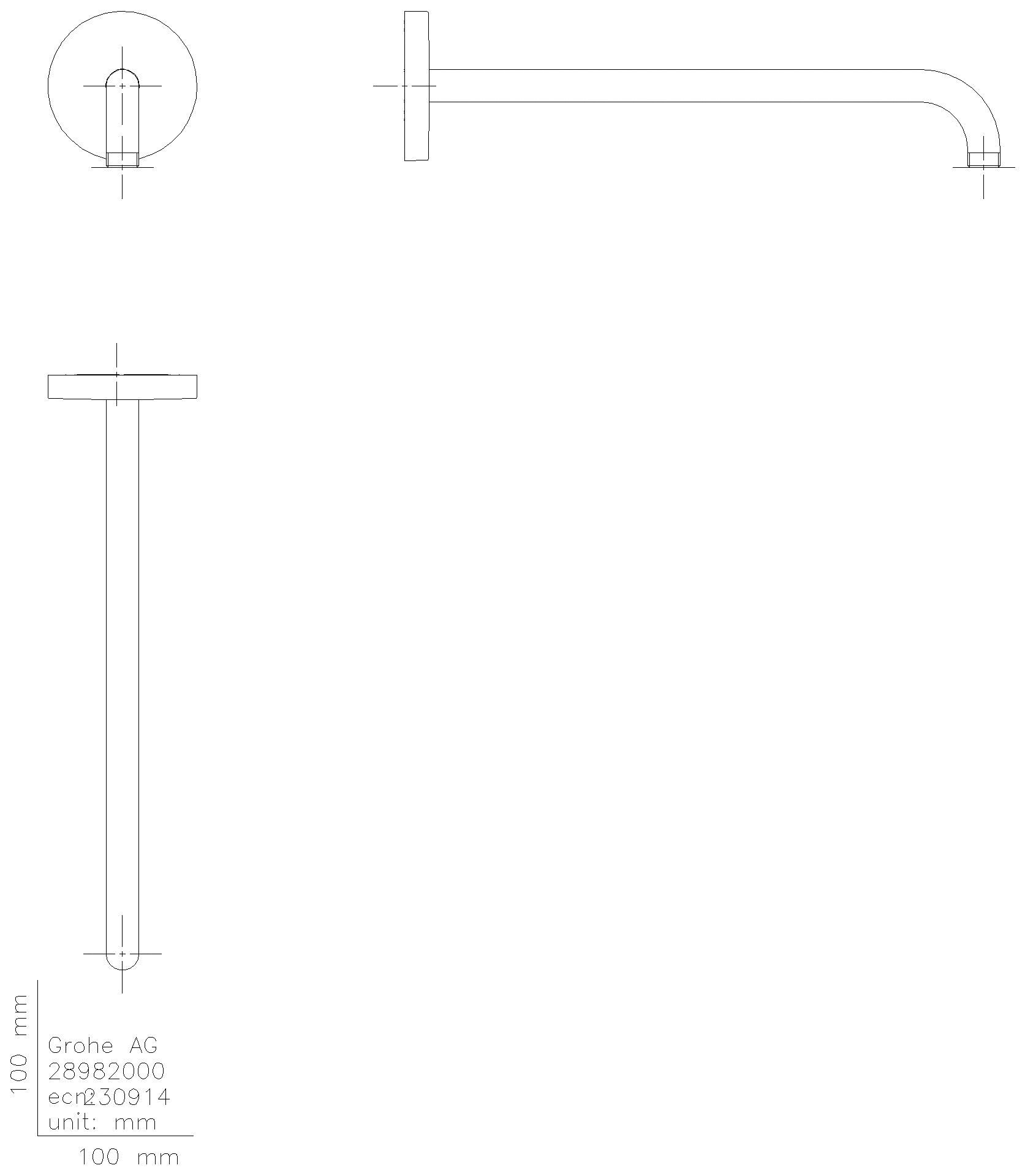GROHE - GROHE Brausearm Rainshower 28982 modern DN15 Ausladung 378mm chrom