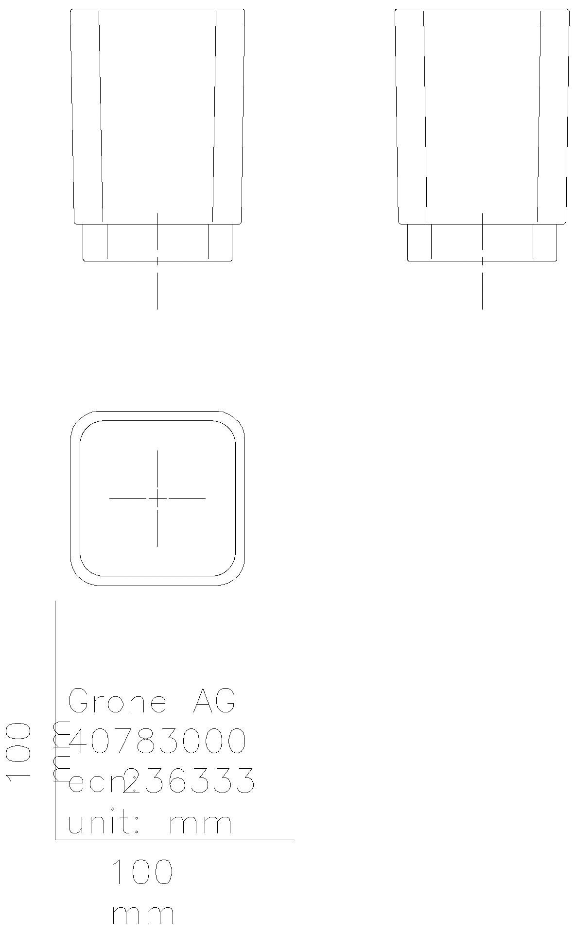GROHE Kristallglas Selection Cube 40783 für Halter davinci satin weiß