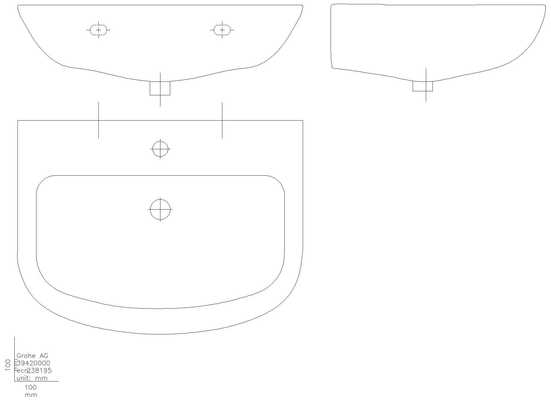 GROHE Waschtisch Bau Keramik 39420 65cm alpinweiß