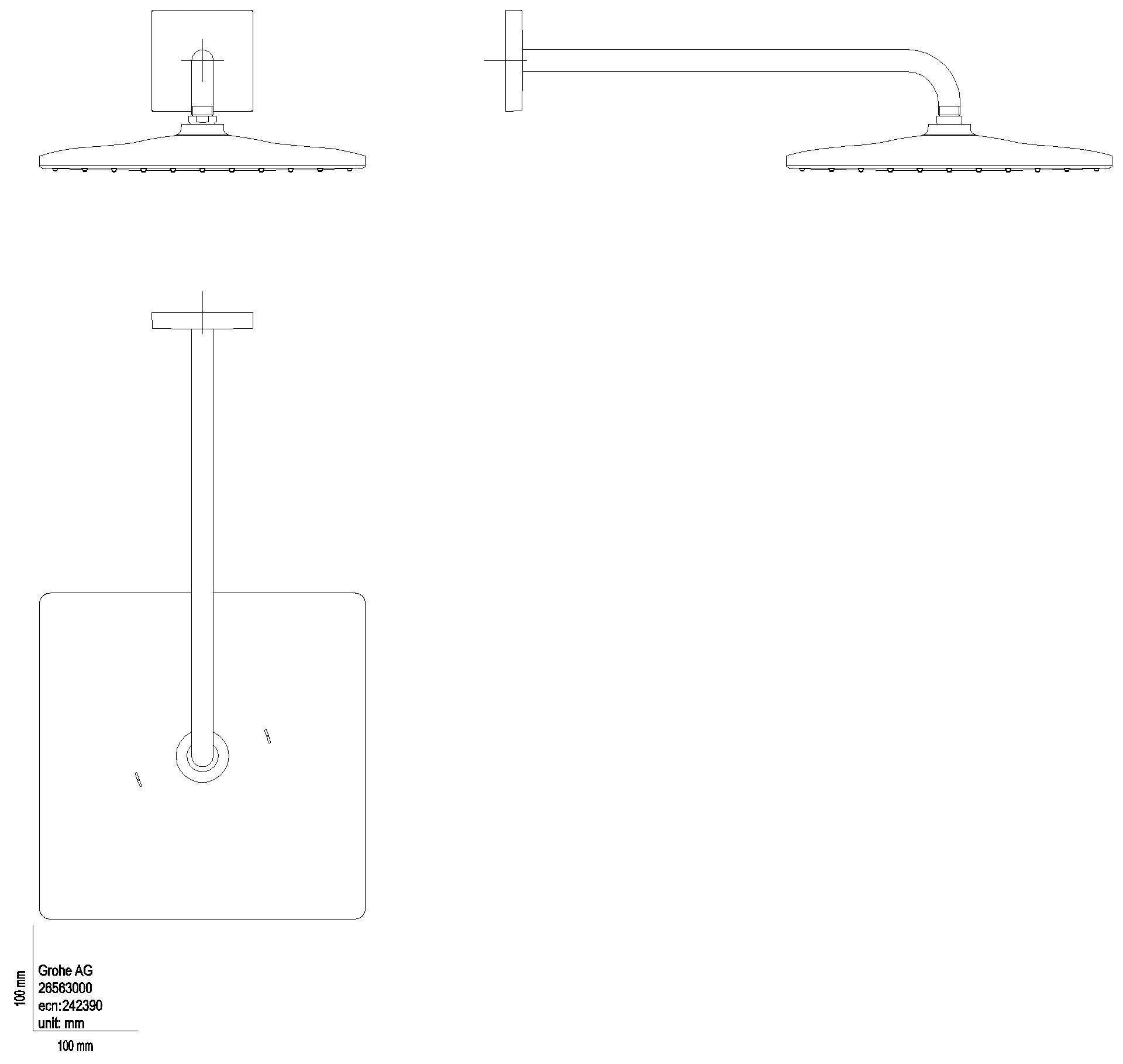 GROHE Kopfbrauseset Rainshower 310 Mono Cube 26564 BA 1 Strahl 7,5l/min satin steel