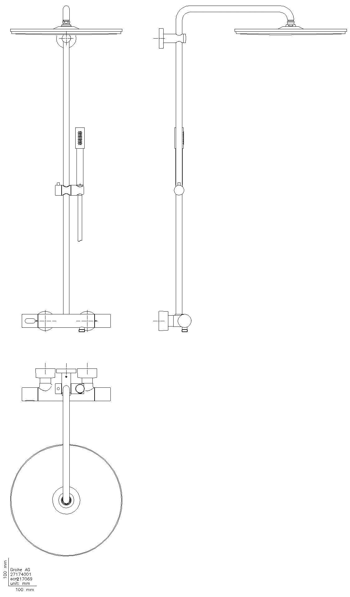 GROHE Duschsystem Rainshower 400 27174_1 mit THM KB Jumbo Sena Handbrause chrom