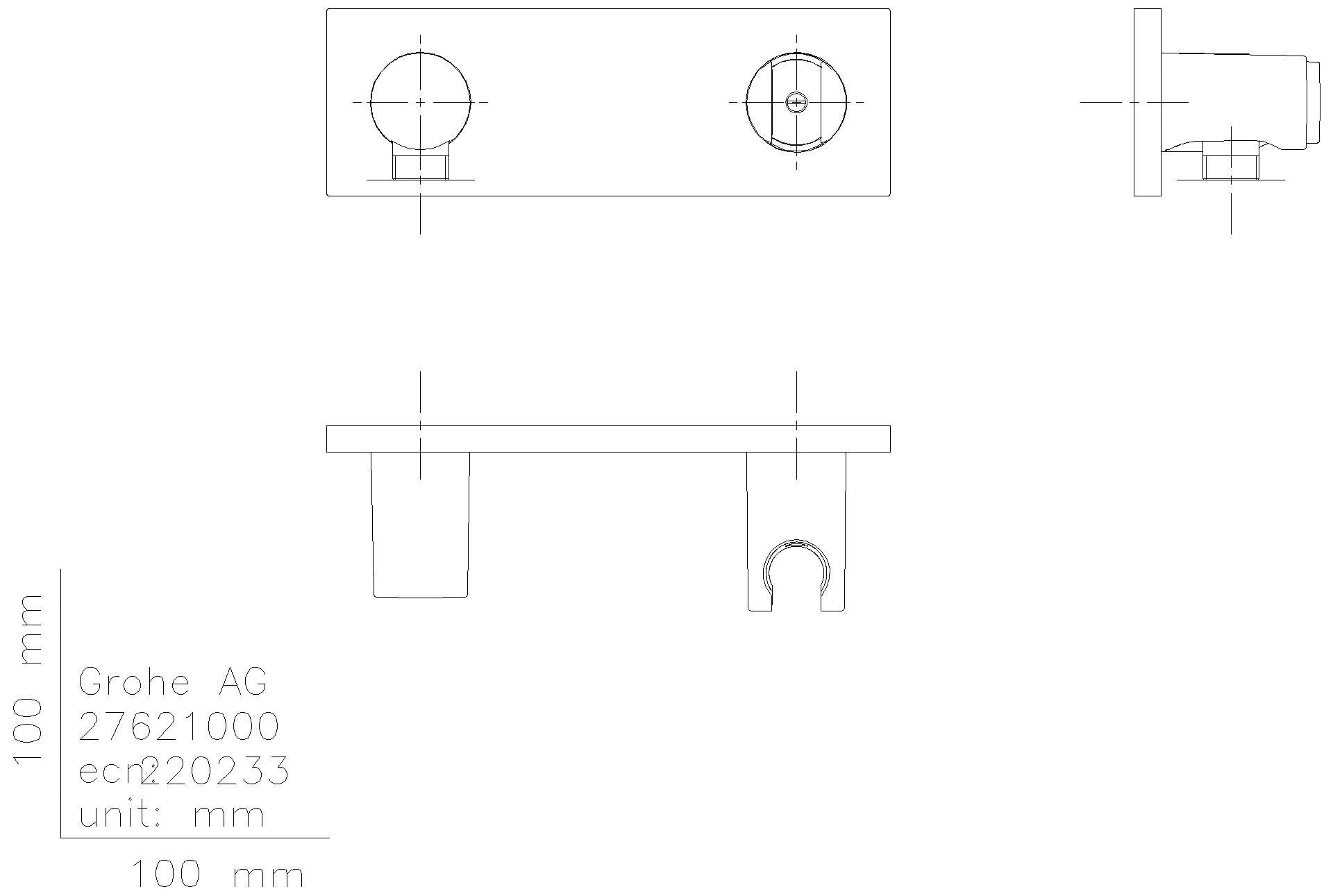GROHE Wandanschlussbogen Grohtherm F 26878 intgr. Brausehalter ohne UPK chrom