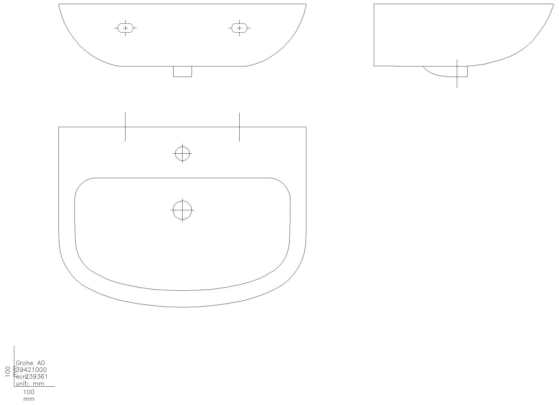 GROHE Waschtisch Bau Keramik 39421 60cm alpinweiß
