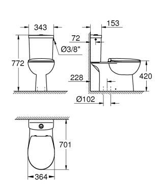 GROHE Bau Keramik Set Stand-WC-Kombination GROHE - GROHE Bau Keramik Set Stand-WC-Kombination (HAN: 39346000)