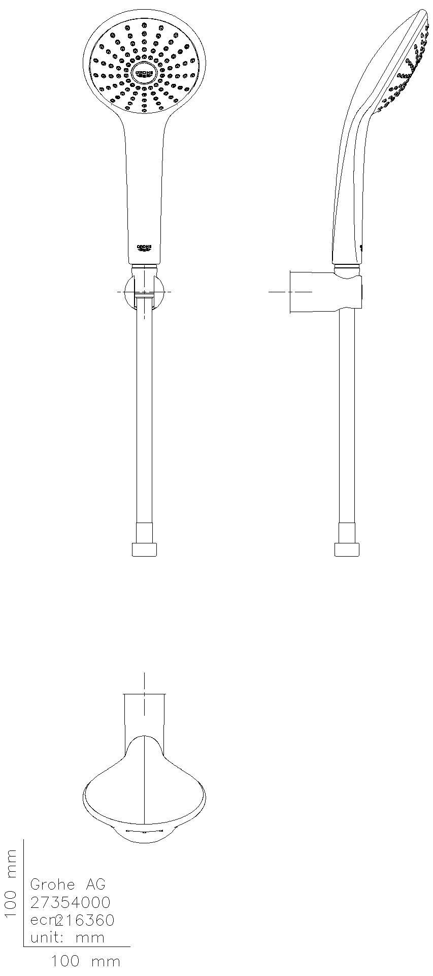 GROHE Wandhalterset Euphoria 110 Mono 27354 21,7l Wandbrausehalter chrom