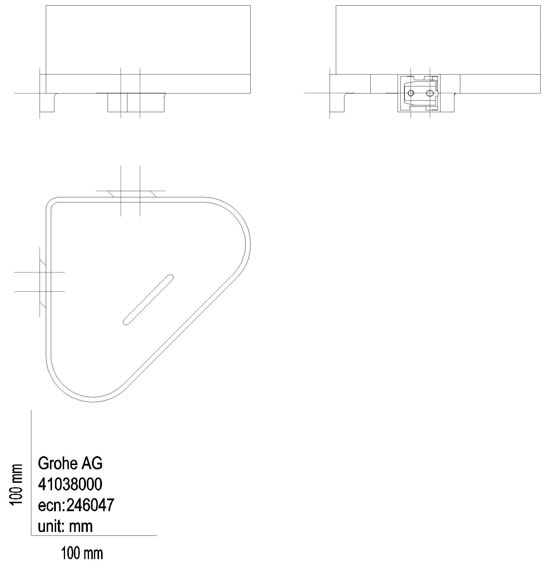 GROHE Eck-Duschablage Selection 41038 mit Halterung cool sunrise geb.