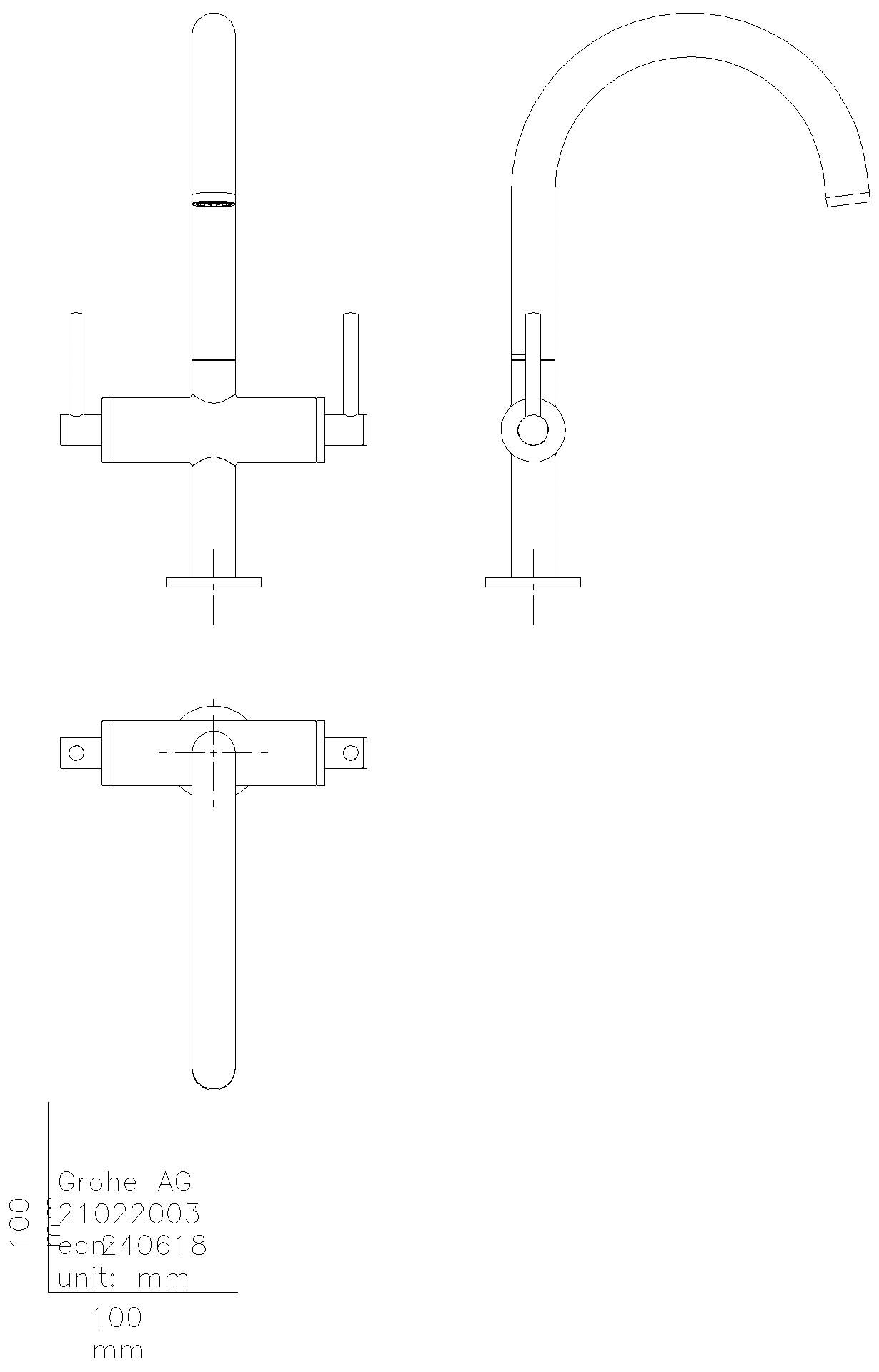 GROHE WT-Einlochbatterie Atrio 21145 DN15 L-Size Hebelgriff chrom