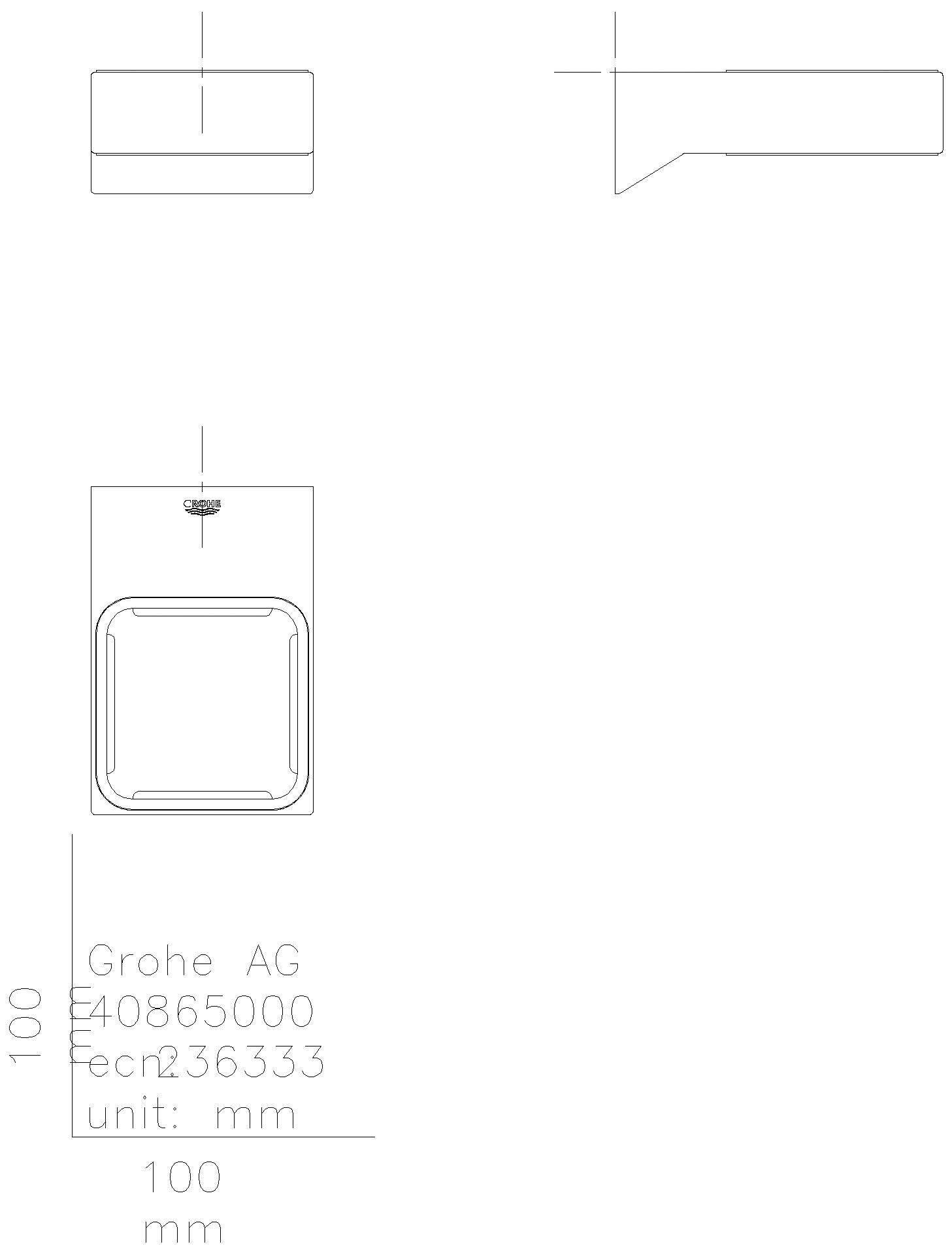 GROHE Halter Selection Cube 40865 für Glas/Seifenschale/-spender chrom