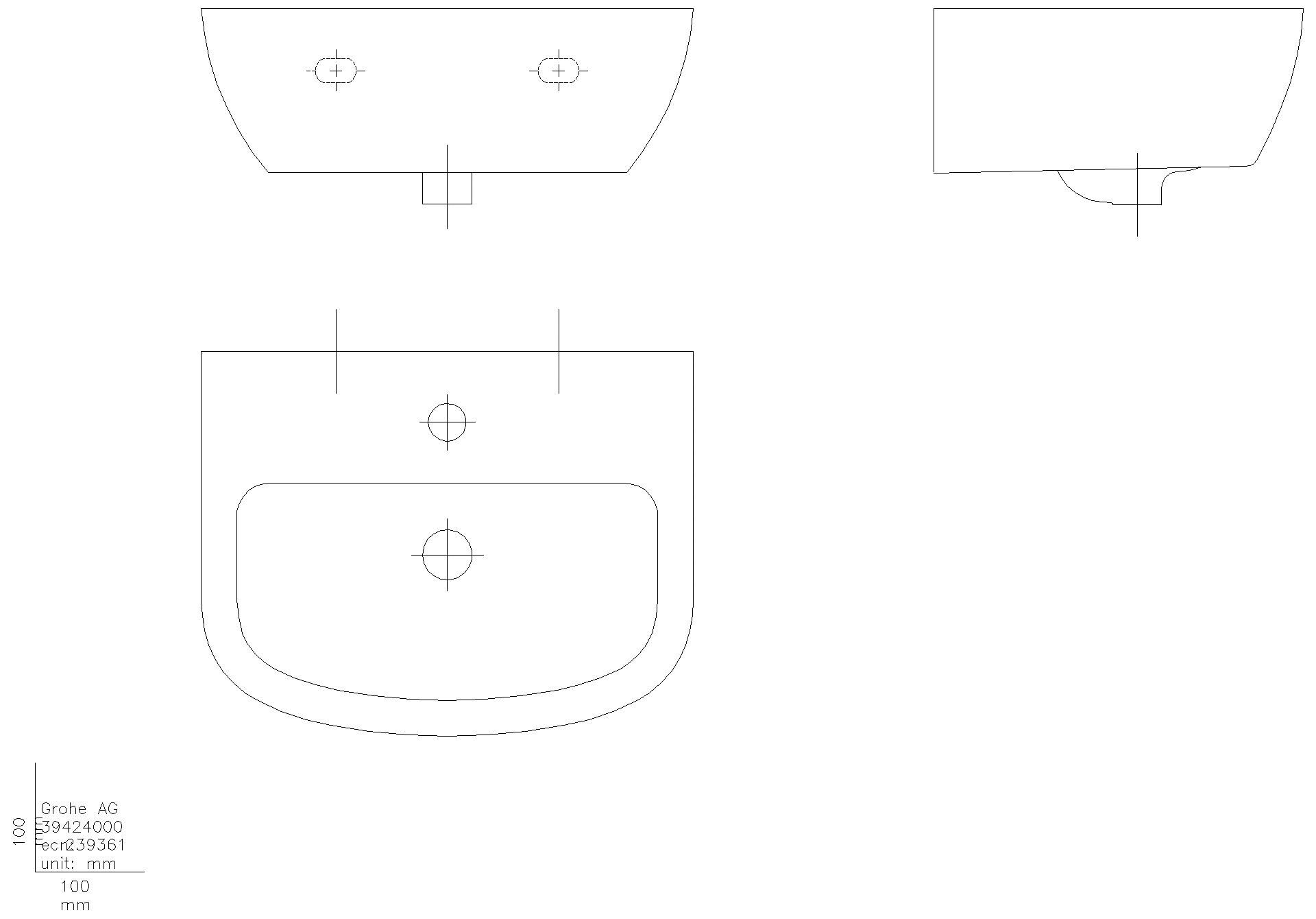 GROHE Handwaschbecken Bau Keramik 39424 45cm alpinweiß