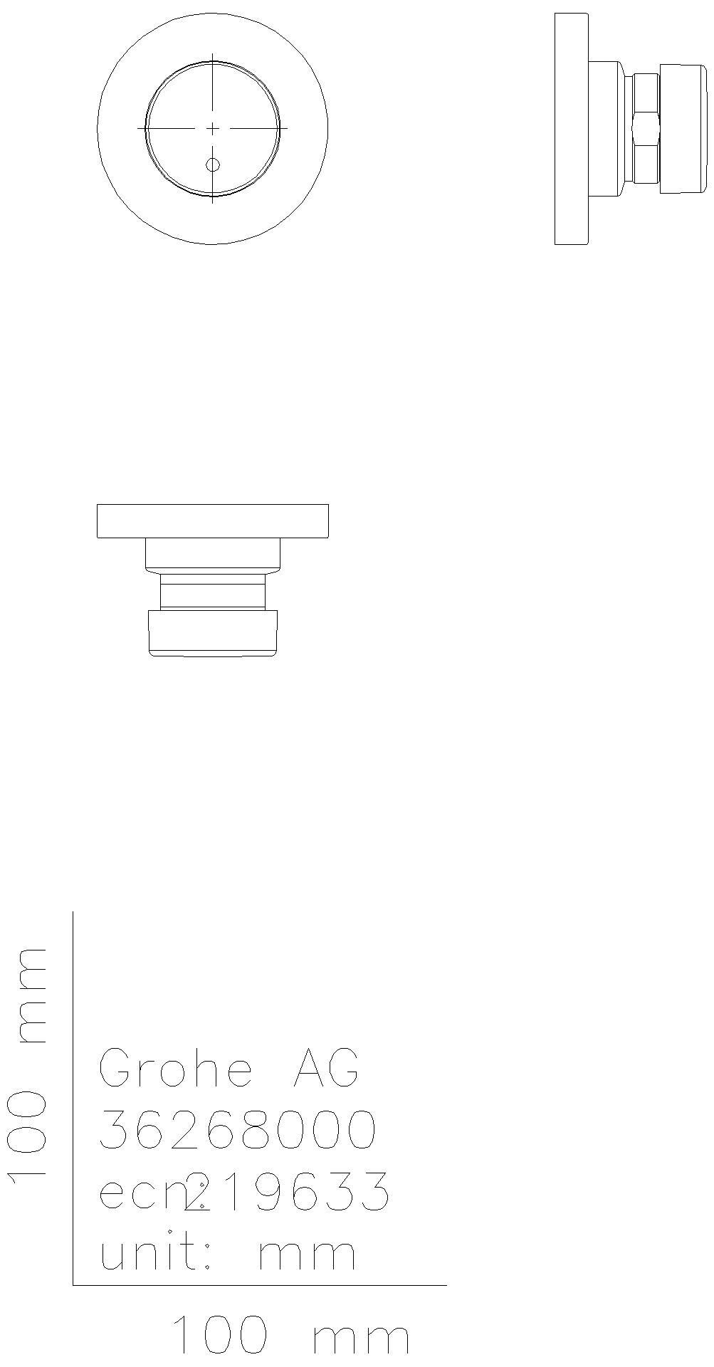 GROHE - GROHE Selbstschluss-Durchgangsventil Euroeco CT 36268 Wandeinbau chrom