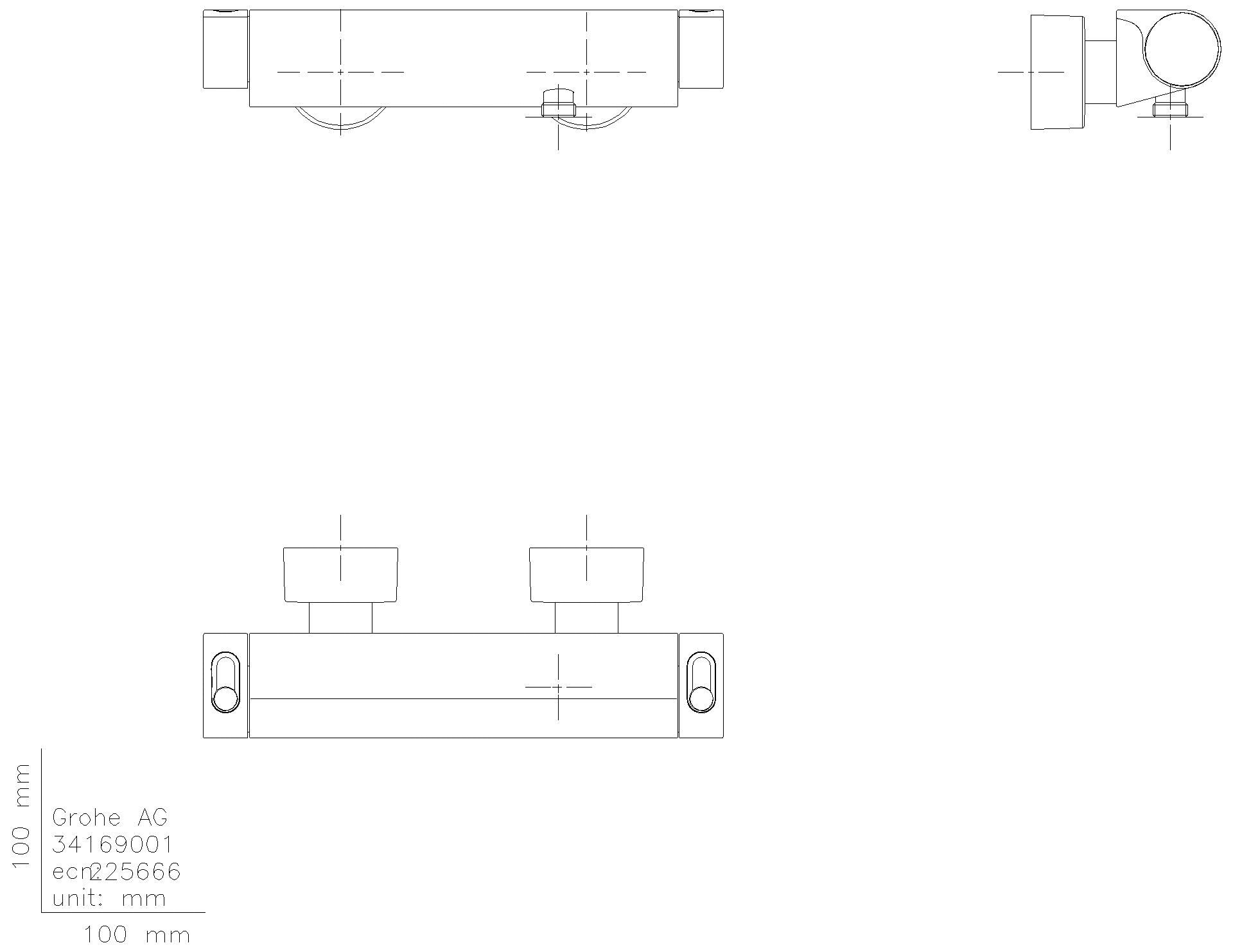 GROHE THM-Brausebatterie Grohtherm 2000 34169_1 Wandmontage chrom