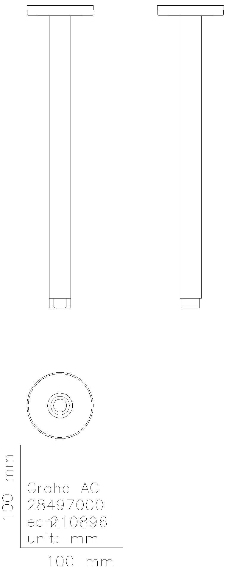 GROHE Deckenauslass Rainshower 28497 Länge 292mm chrom