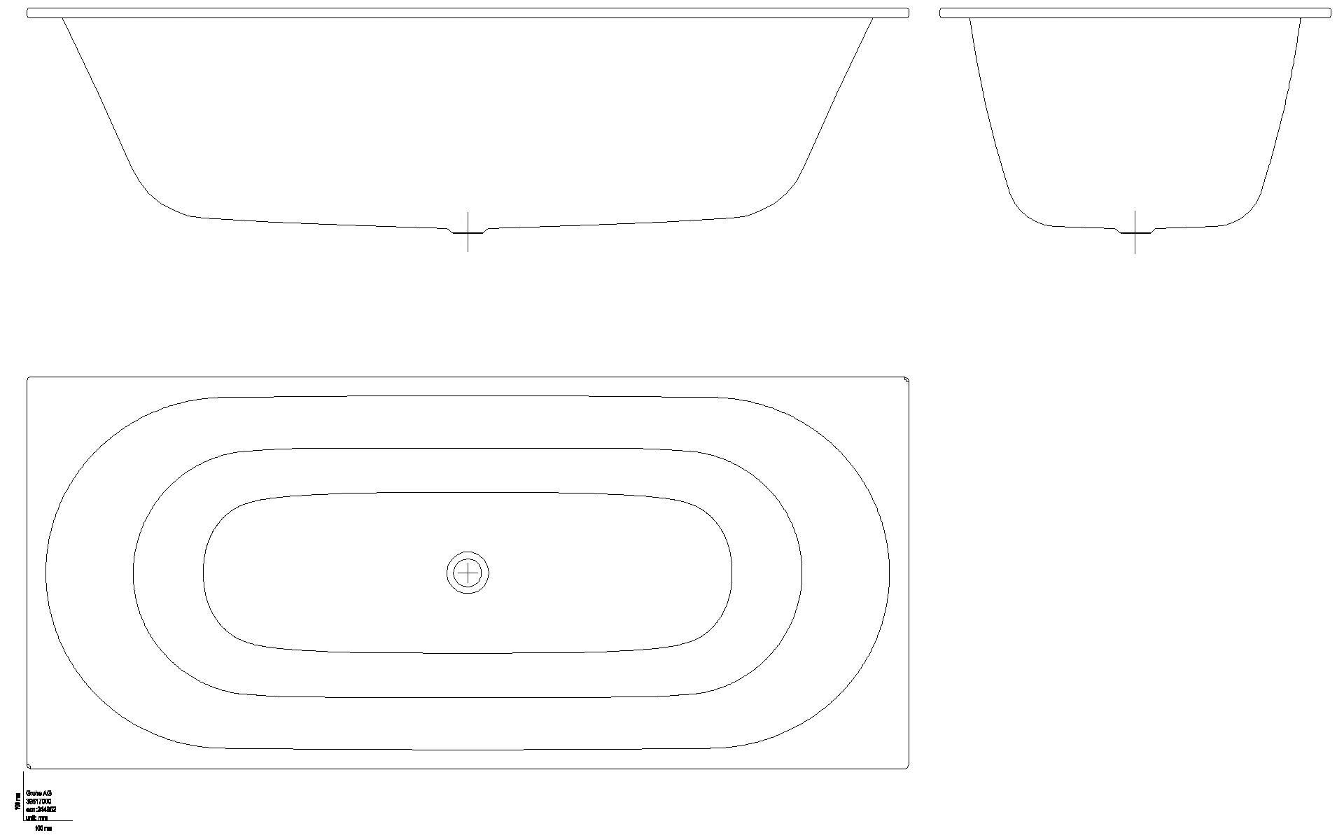 GROHE Einbau-Badewanne Essence 39620 EasyClean alpinweiß