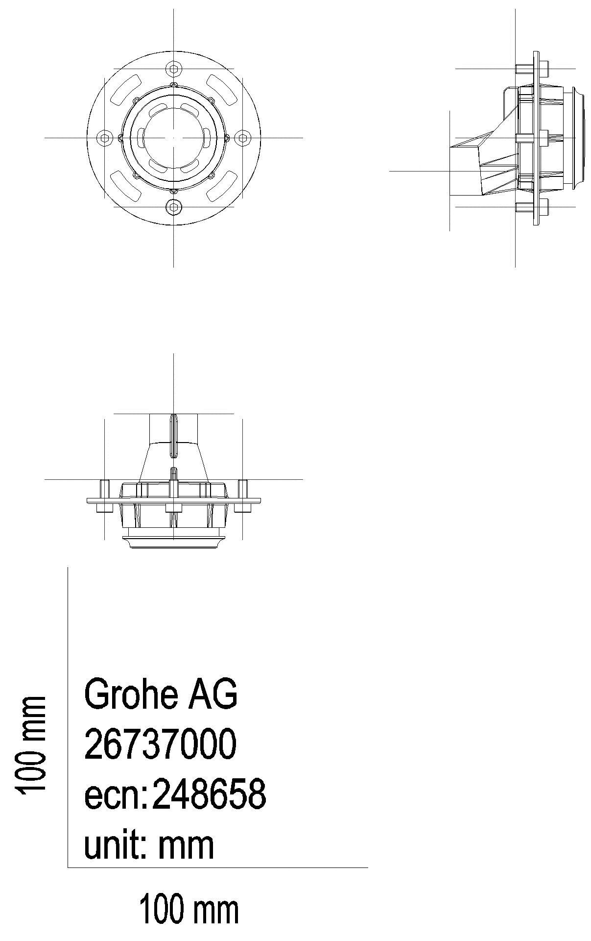 GROHE Fkt.-Einheit Pure RSH Aqua 104991 für Deckenbrausen hard graphite geb.