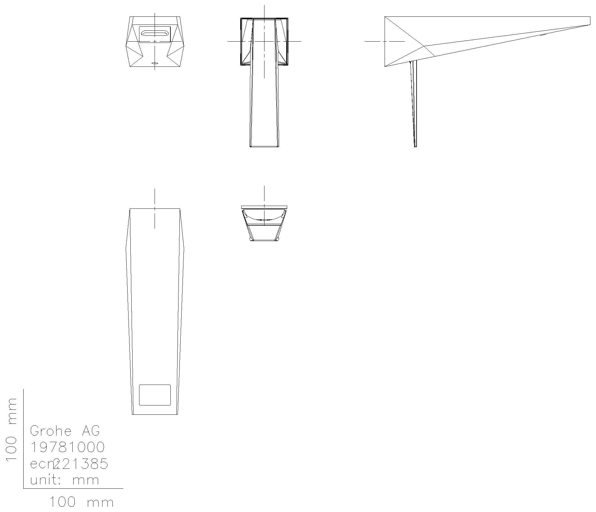 GROHE 2-L-WT-Wandbatt. Allure Brilliant 29402 FMS Ausl. 161mm hard graphite geb.