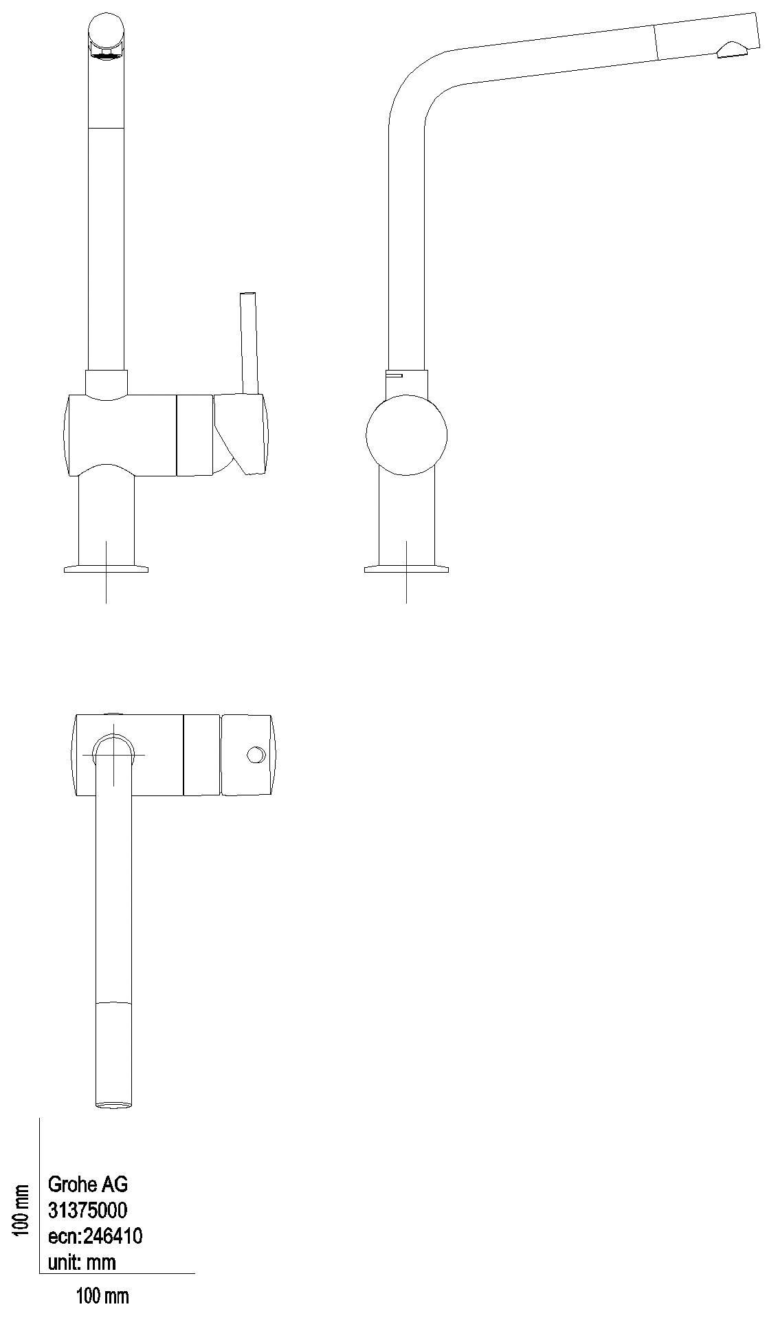 GROHE Einhand-Spültischbatterie Minta 31375 L-Auslauf chrom