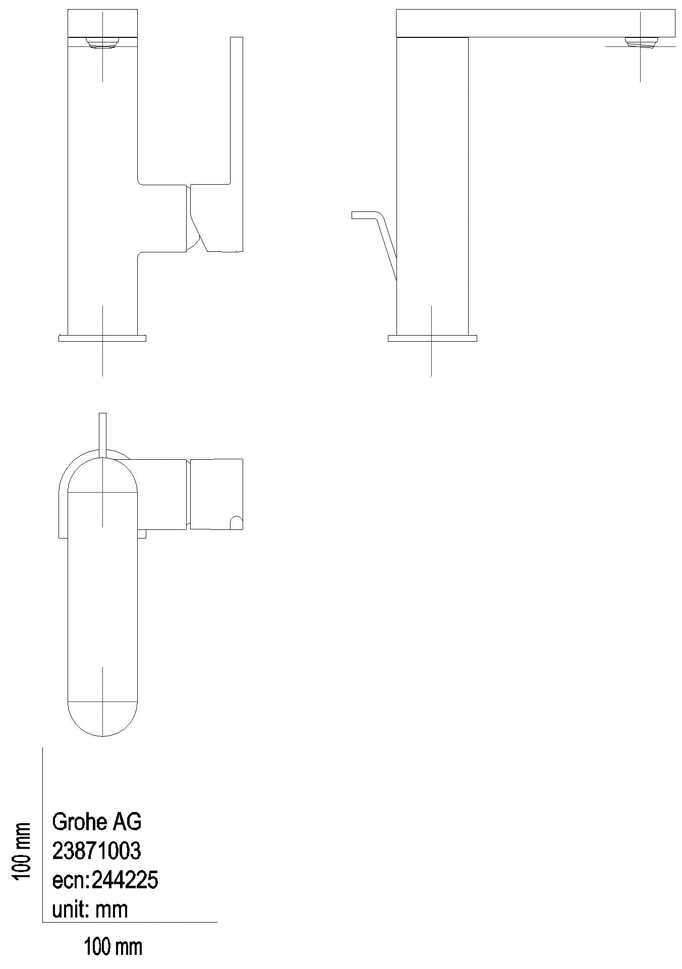 GROHE EH-WT-Batterie Plus 23871_3 M-Size schwenkbarer Auslauf supersteel