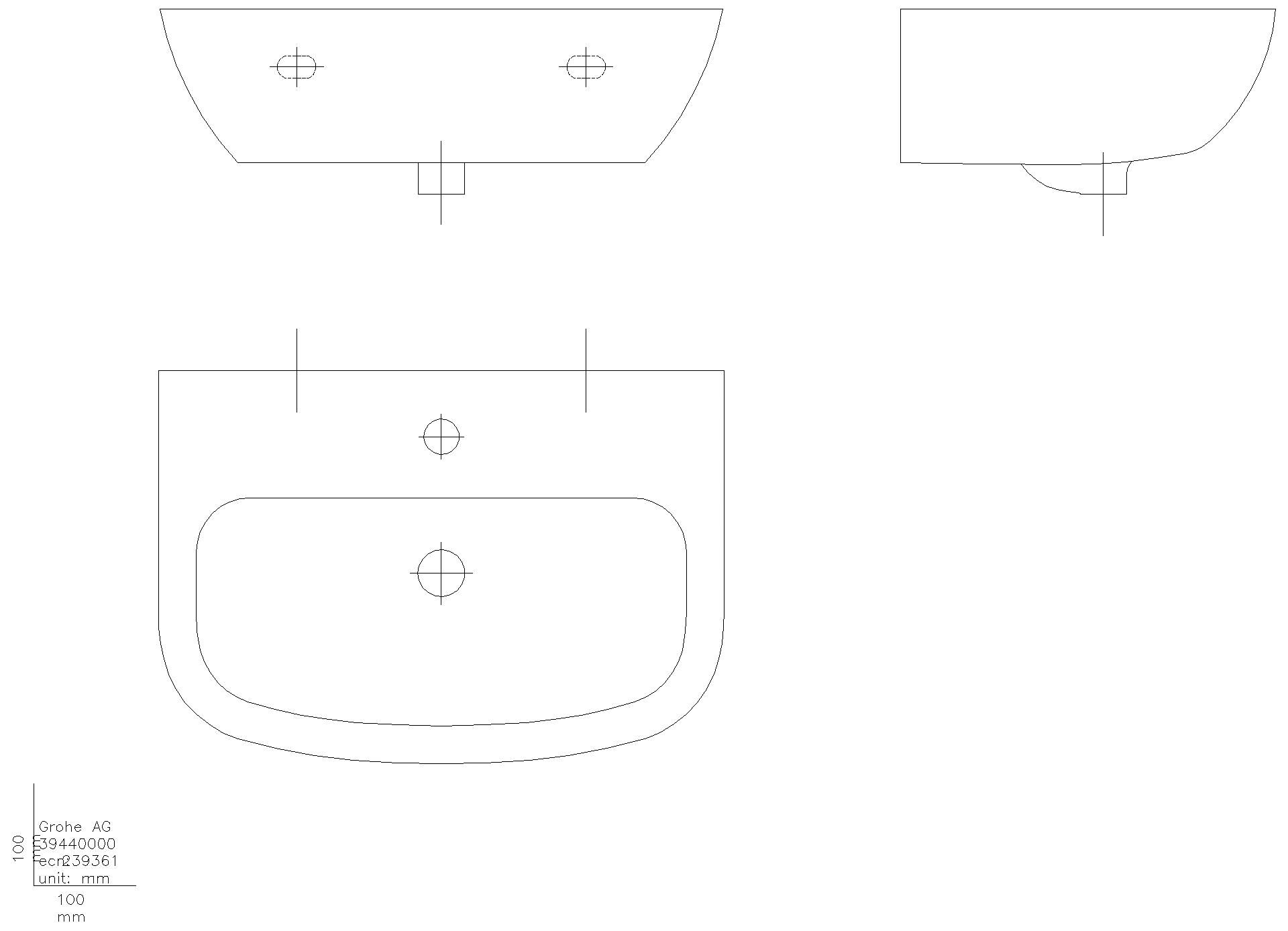 GROHE Waschtisch Bau Keramik 39440 55cm alpinweiß