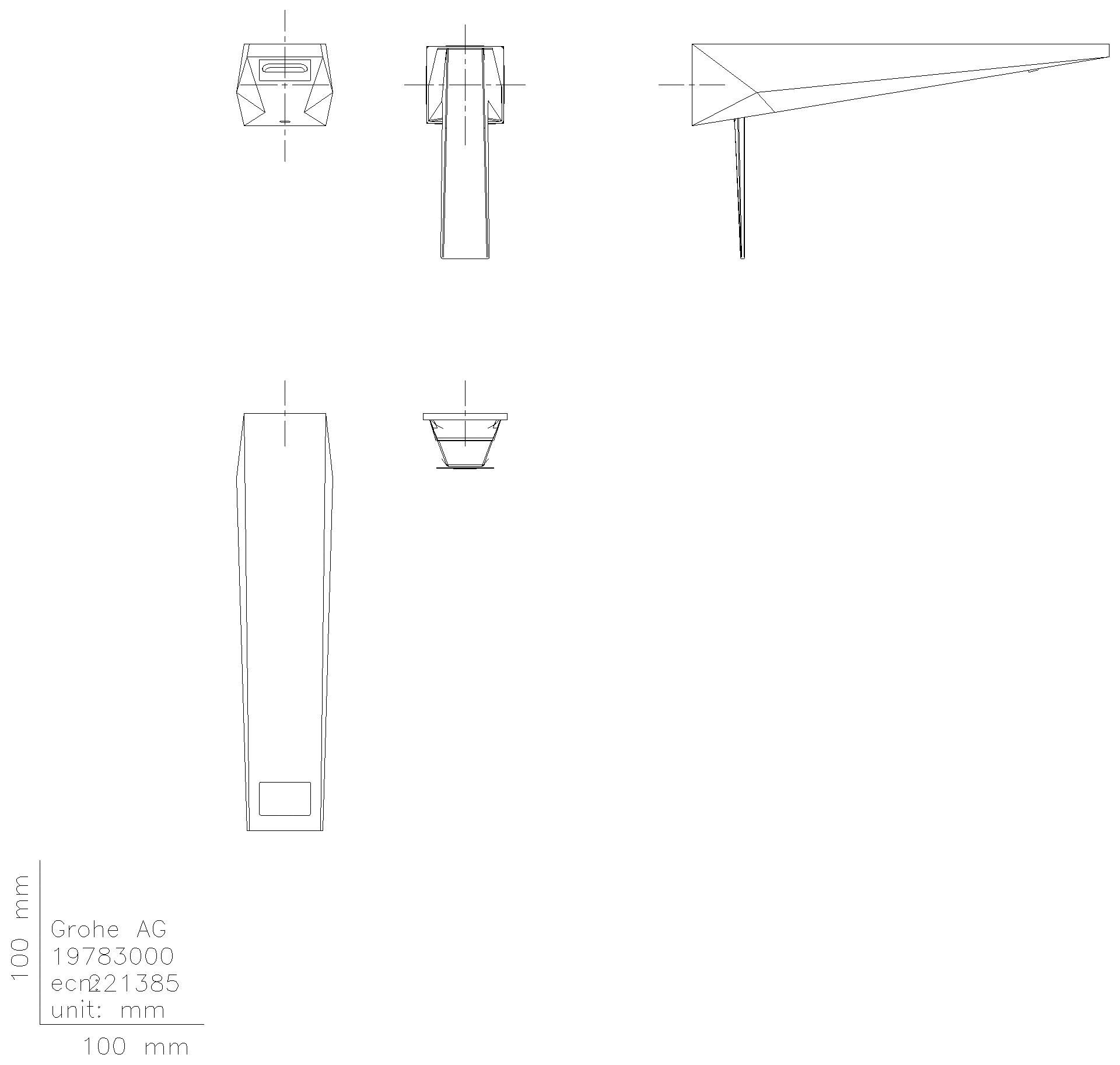 GROHE 2-L-WT-Wandbatt. Allure Brilliant 29403 FMS Ausladung 210mm chrom