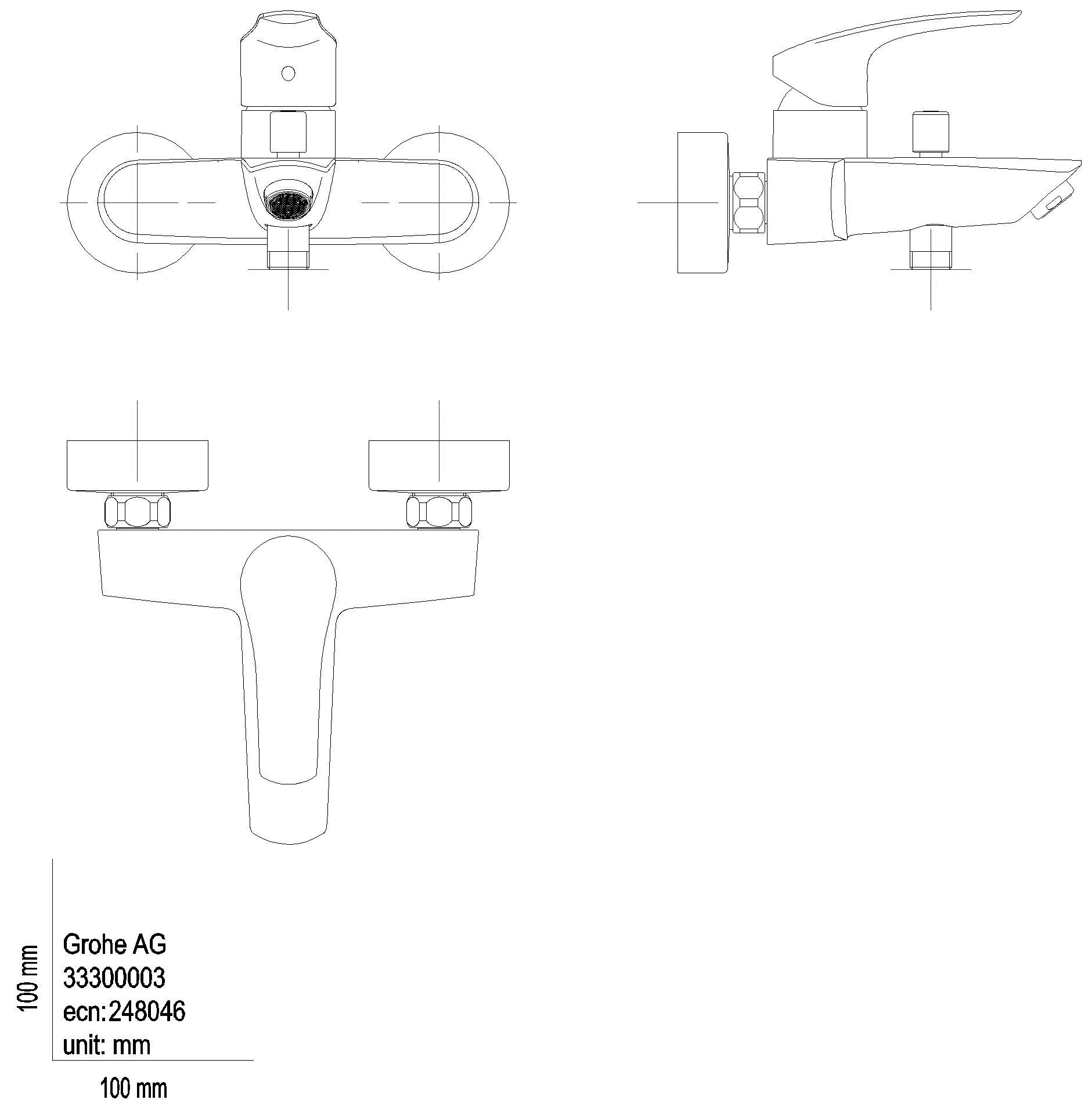 GROHE EH-Wannenbatt. Eurosmart 33300_3 Wandmontage eigensicher chrom