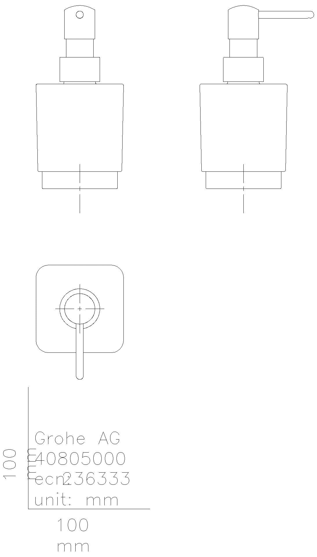 GROHE Seifenspender Selection Cube 40805 für Sel. Cube Halter matt black