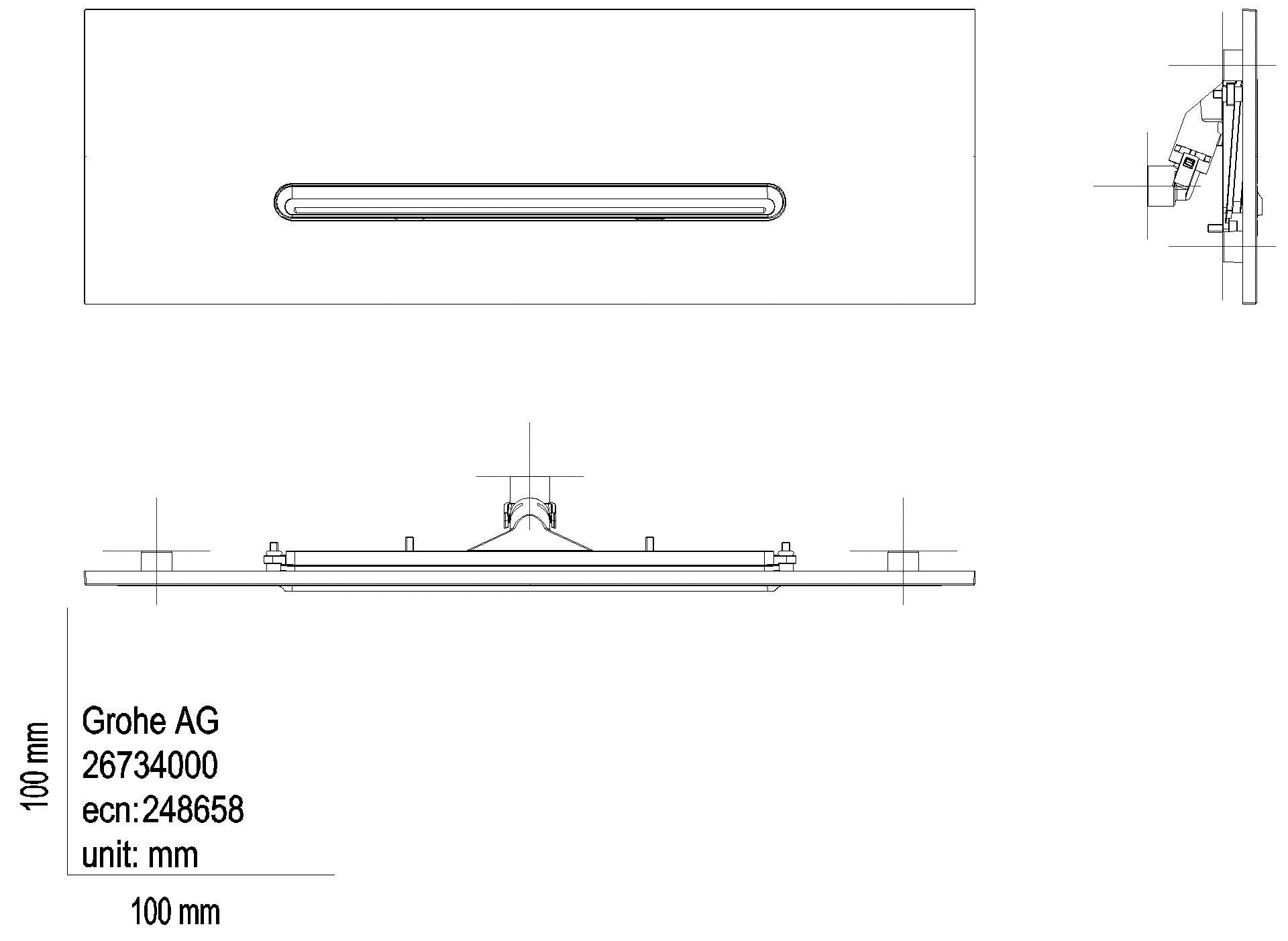 GROHE Abdeckung Deckenbrause Rainshower Aqua Cascade 26734 ohne UP-Körper chrom