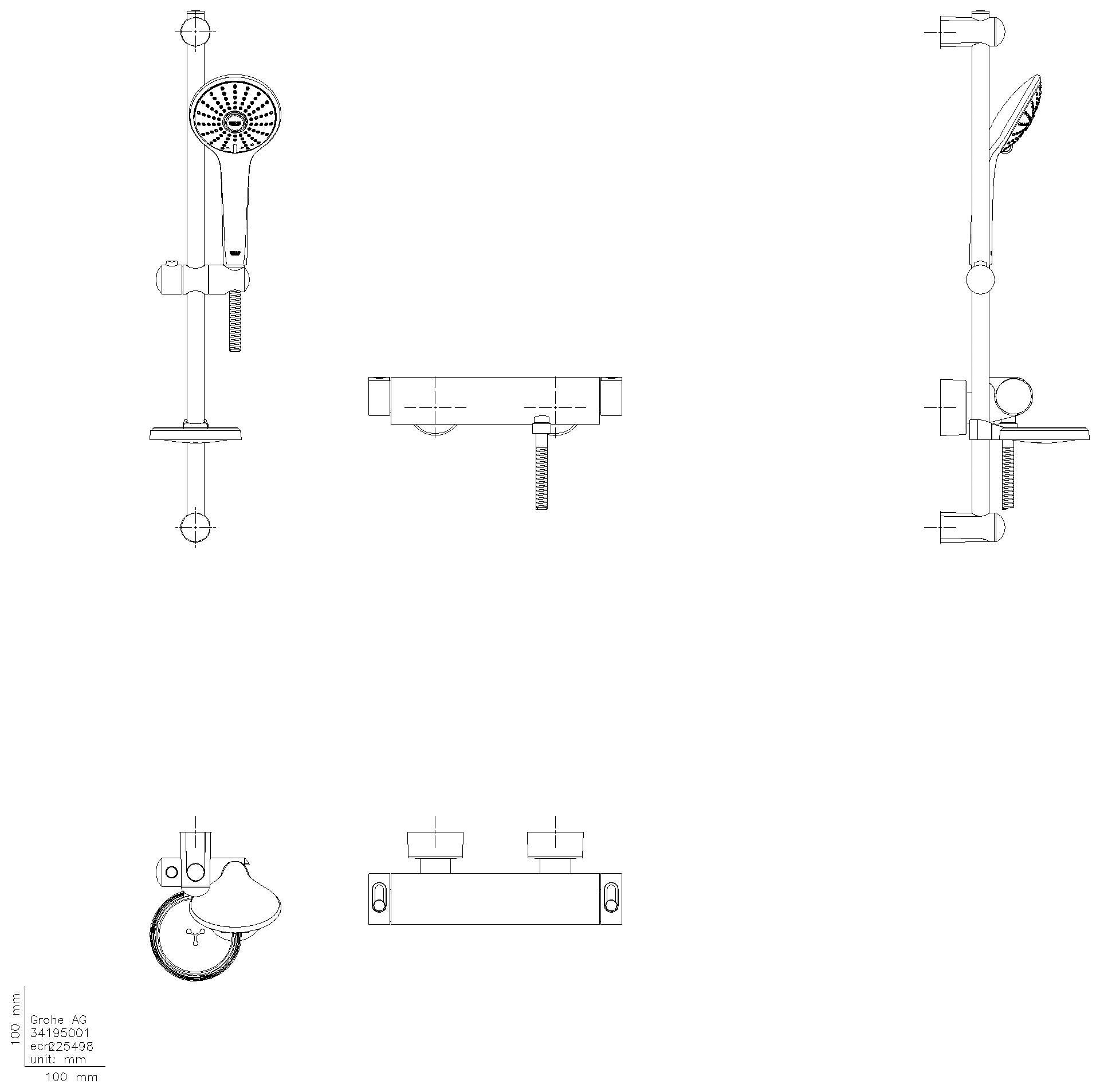GROHE THM-Brausebatterie Grohtherm 2000 34195_1 mit Brausegarnitur chrom
