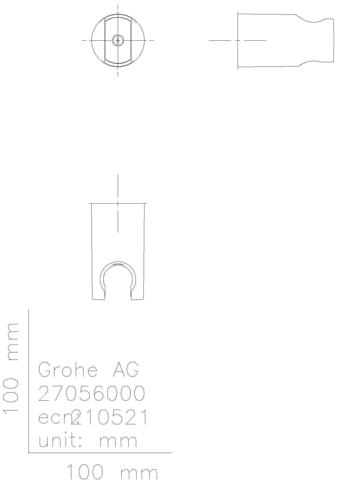 GROHE Wandbrausehalter Rainshower 27056 nicht verstellbar ohne Rosette chrom