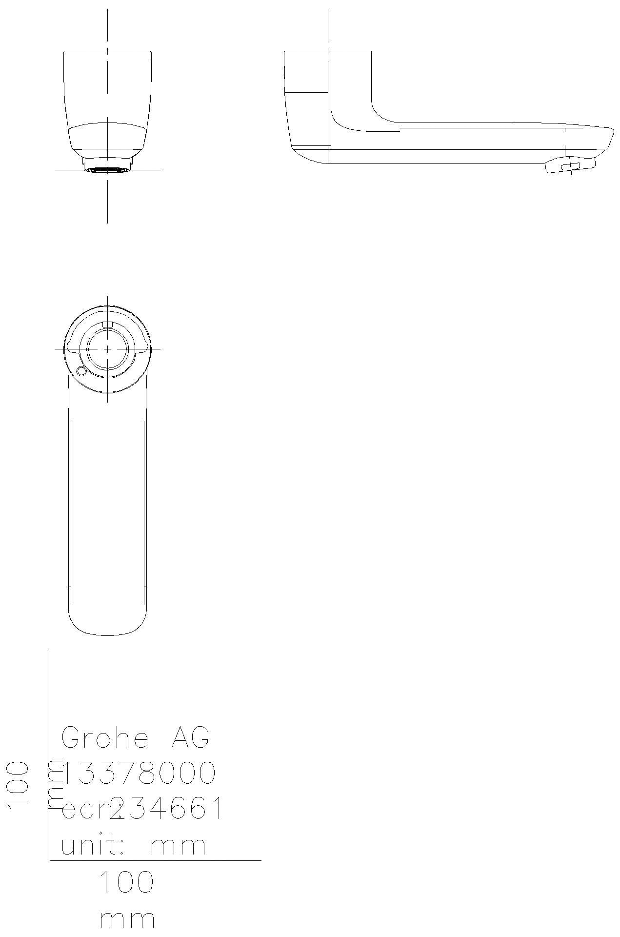 GROHE Gussauslauf 13378 Länge 115 mm chrom