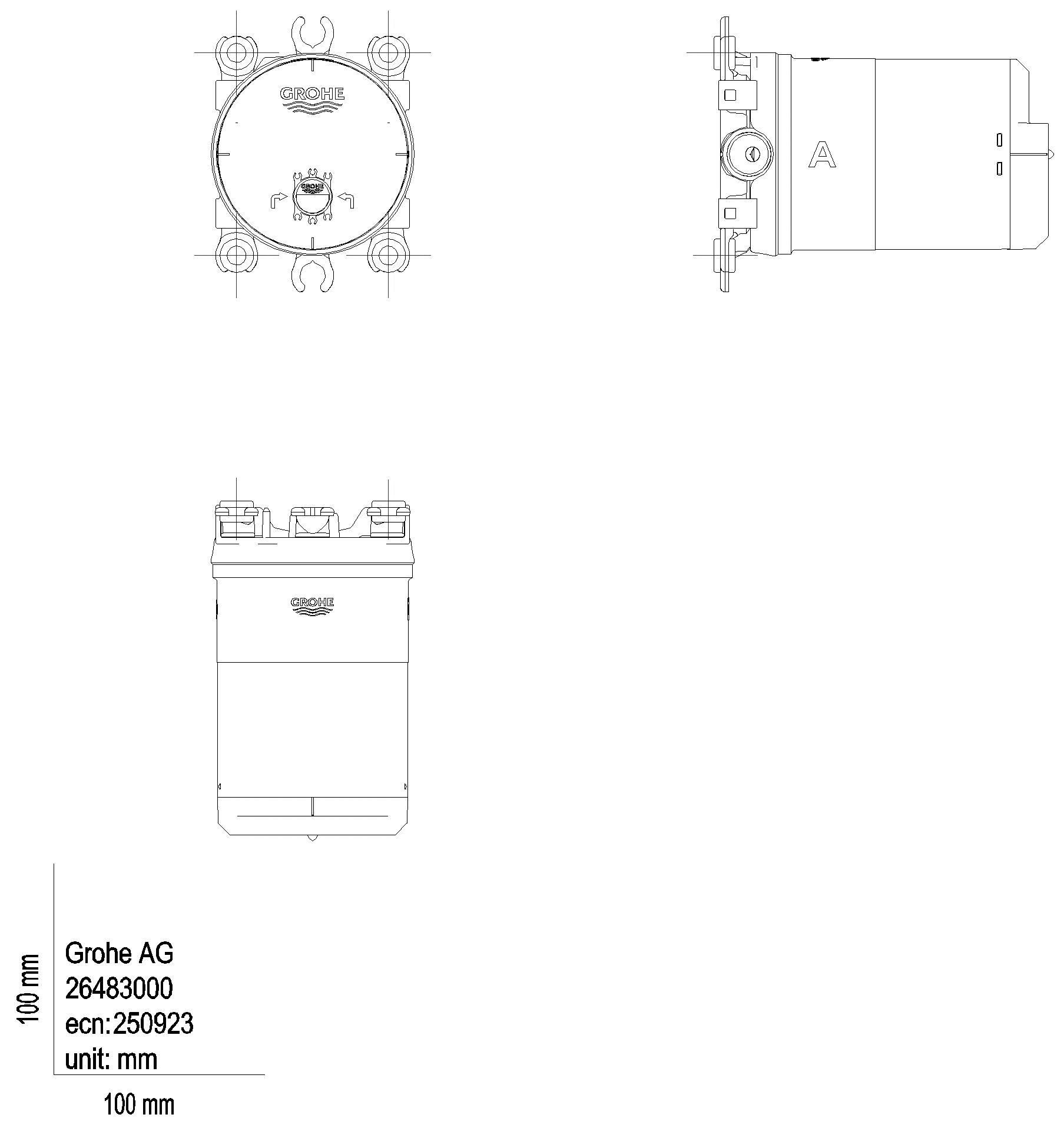 GROHE UP-D.system Grohtherm SmartControl 34864 THM eckige Form 3 ASV chrom