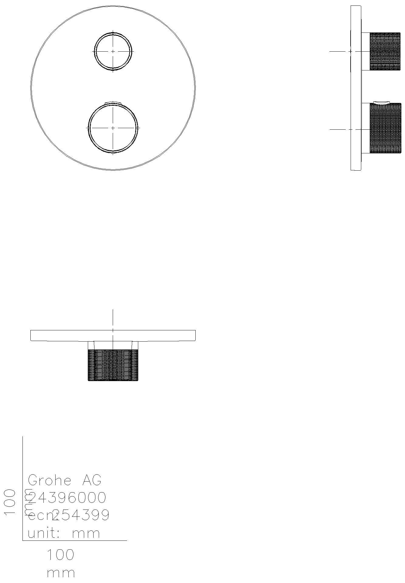 GROHE THM-Brausebatt. Atrio Private C. 24396 2-Wege-Umst. Knopfbetätigung chrom