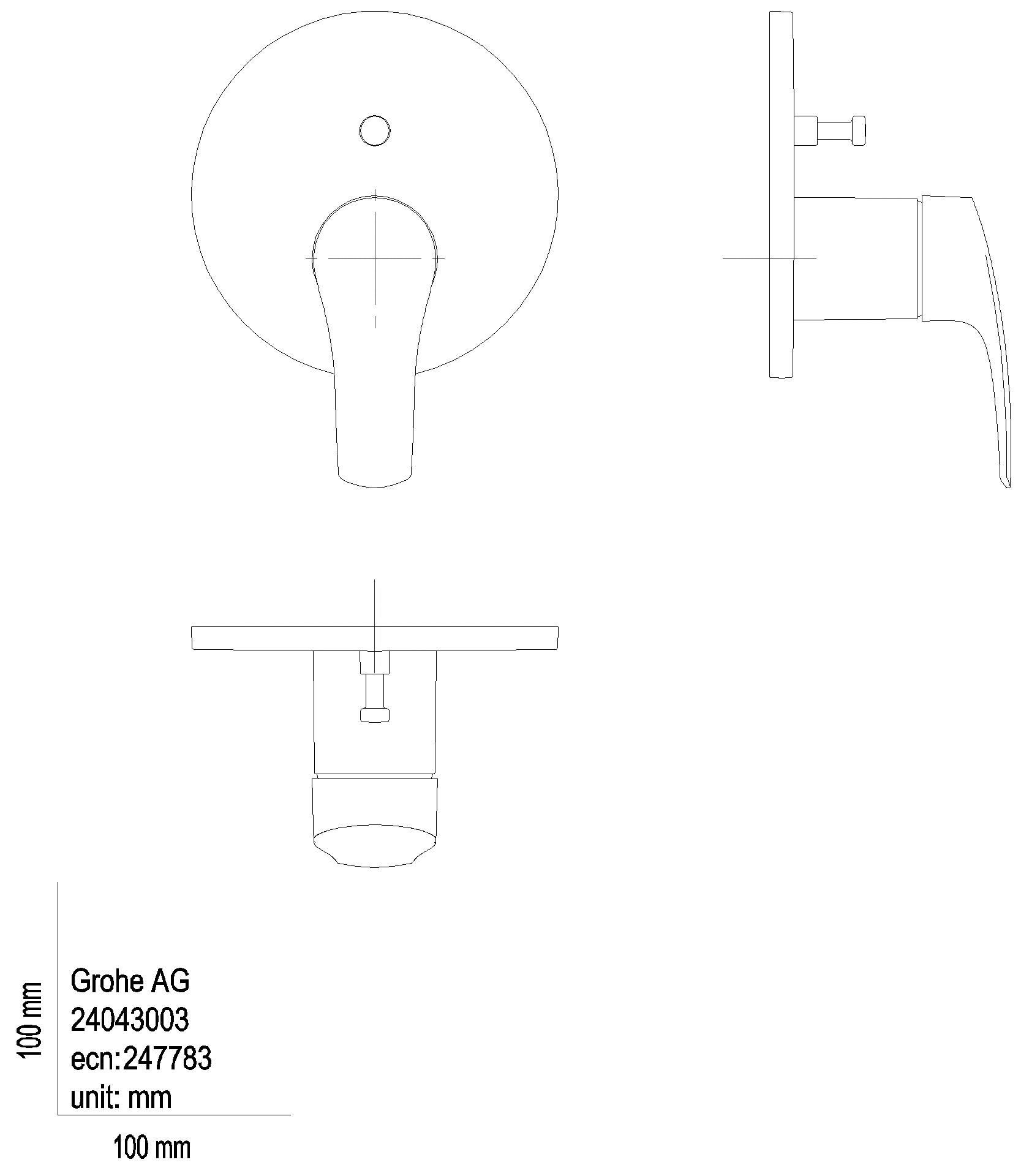 GROHE EH-Wannenbatt. Eurosmart 24043_3 FMS für Rapido SmartBox chrom