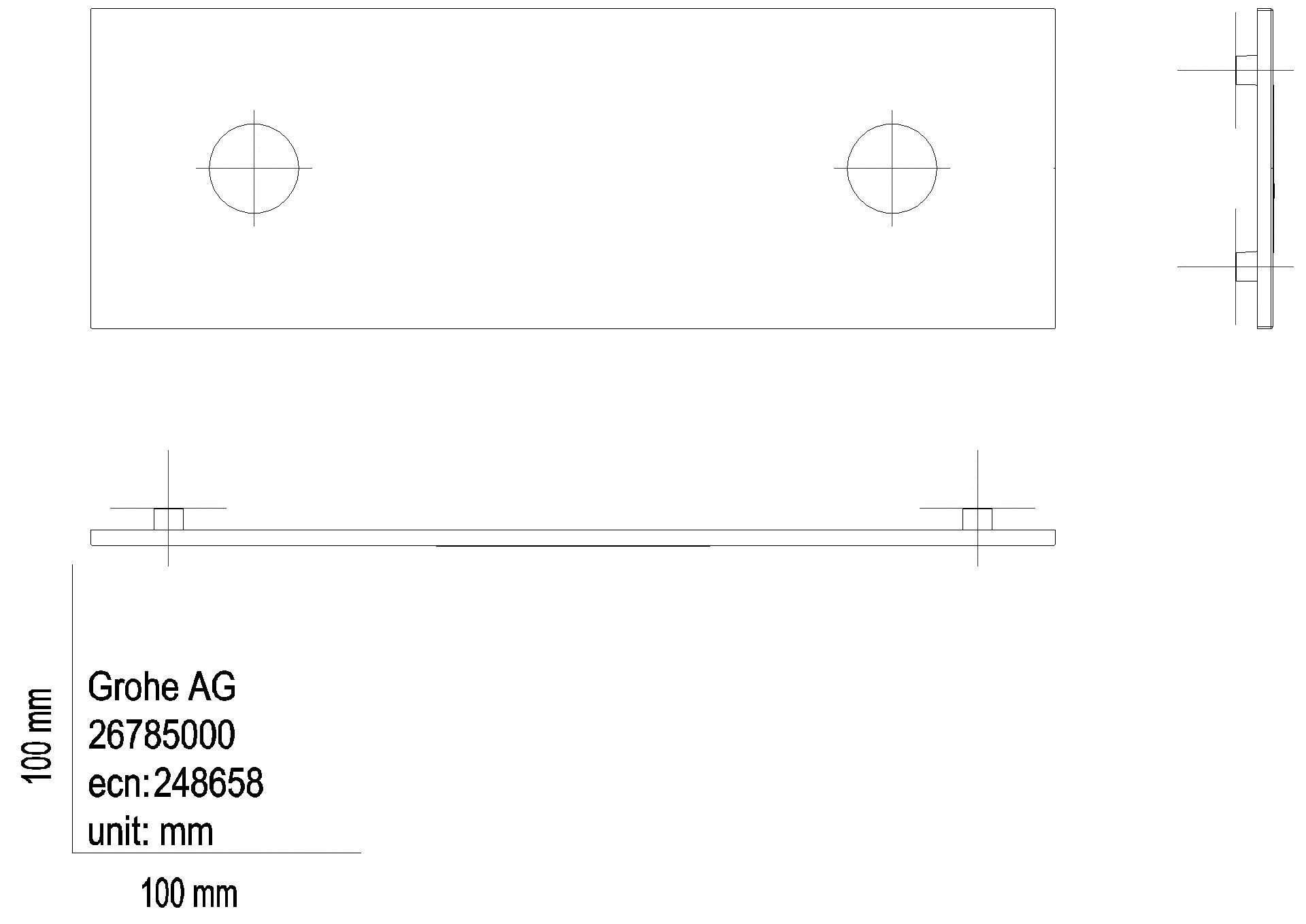 GROHE Abdeckung Rainshower Aqua 26785 für 2 Strahlbildner Deckenbrause chrom