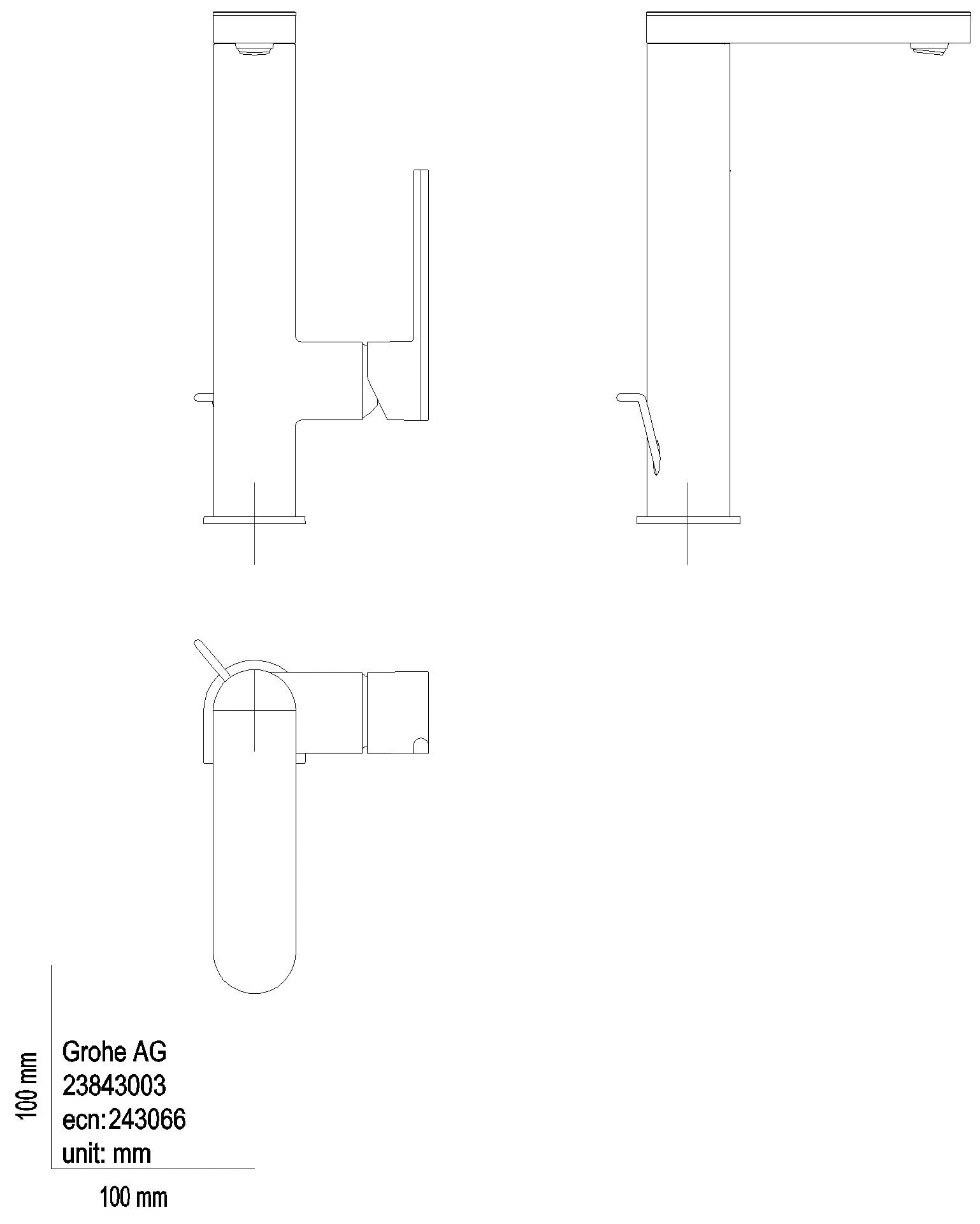 GROHE EH-WT-Batterie Plus 23843_3 L-Size ausziehbarer Auslauf supersteel