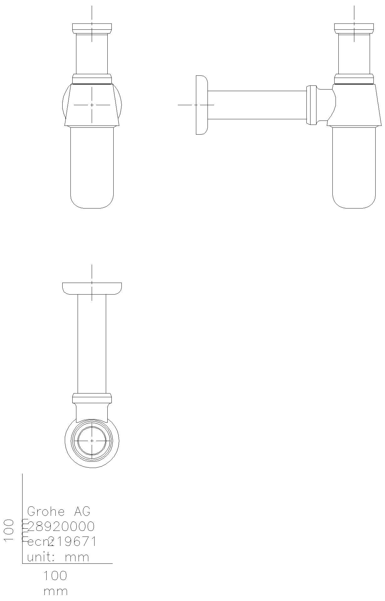 GROHE Geruchverschluss 28920 für Waschtische 1 1/4" chrom