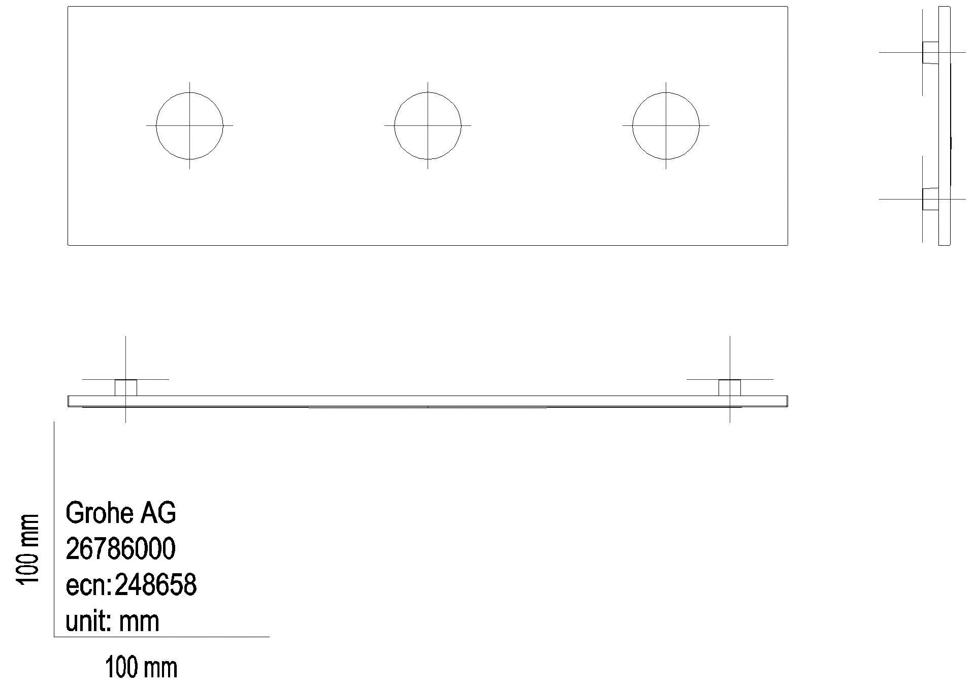 GROHE Abdeckung Rainshower Aqua 26786 für 3 Strahlbildner Deckenbrause chrom
