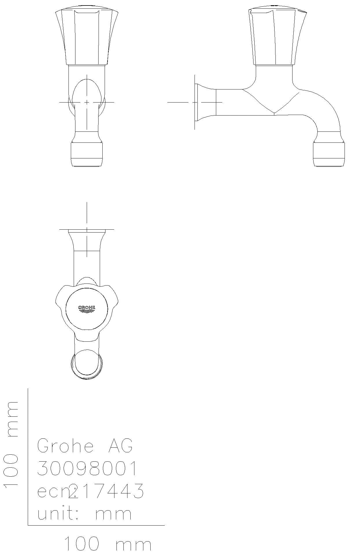 GROHE Auslaufventil Costa 30098_1 DN15 Wandmontage chrom