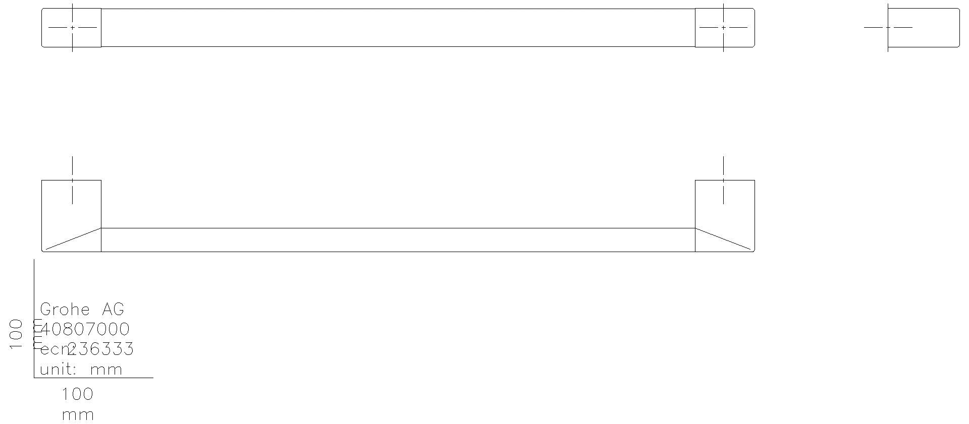 GROHE - GROHE Wannengriff Selection Cube 40807 Metall 600mm chrom