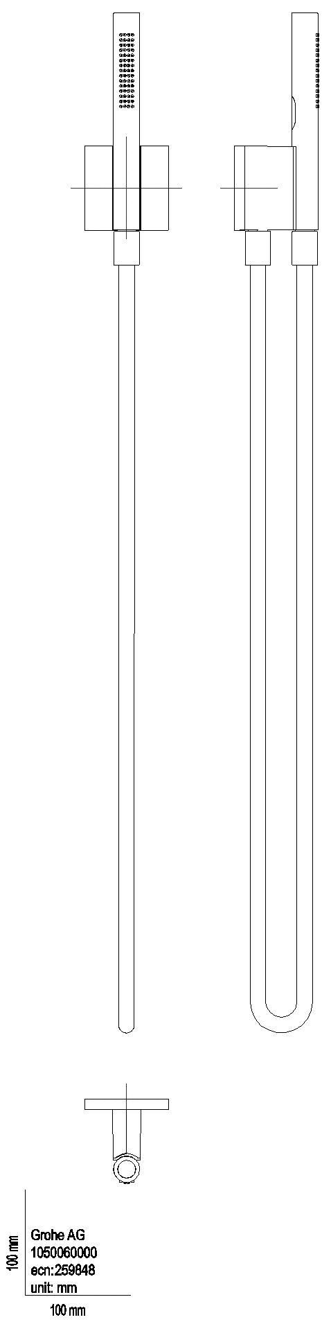 GROHE Handbr.-Set Rainshower Aqua Stick 105006 2 Stahl 9,5 l/min satin steel