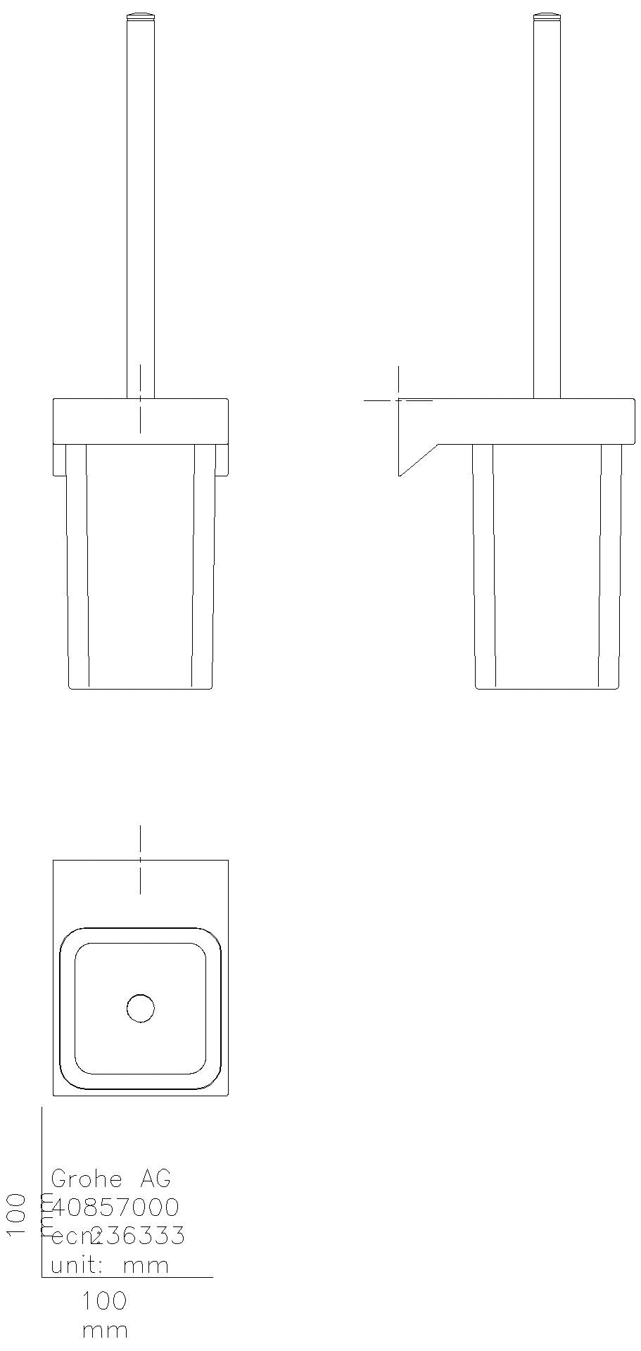 GROHE - GROHE WC-Bürstengarnitur Selection Cube 40857 Glas/Metall Wandmont. matt black