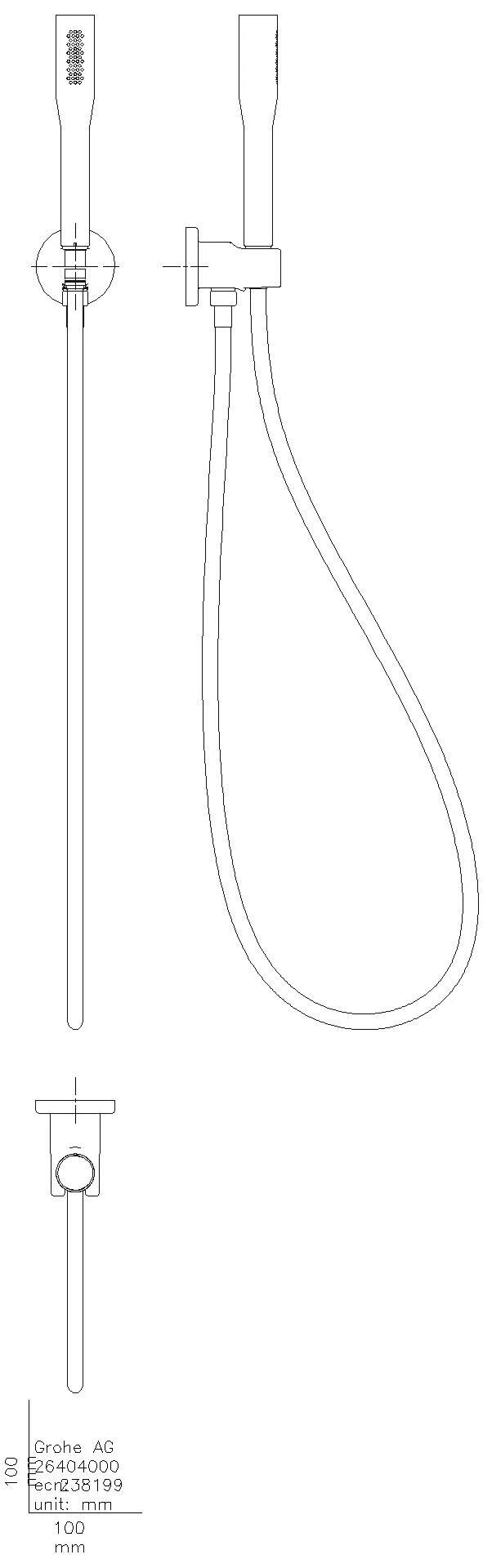 GROHE Wandhalterset Euphoria C Stick 26404 8,2l/min integrierter WAB chrom