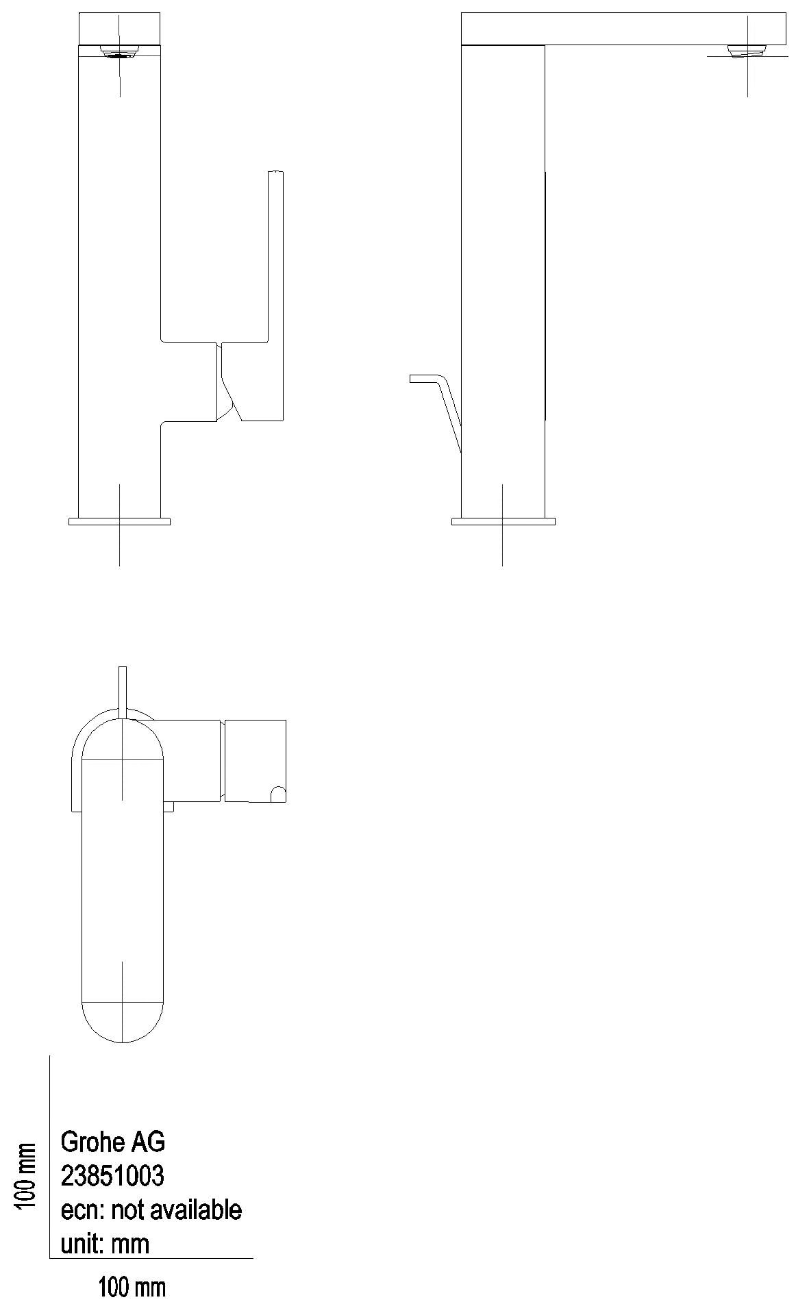 GROHE EH-WT-Batterie Plus 23851_3 L-Size schwenkbarer Auslauf hard graphite geb.