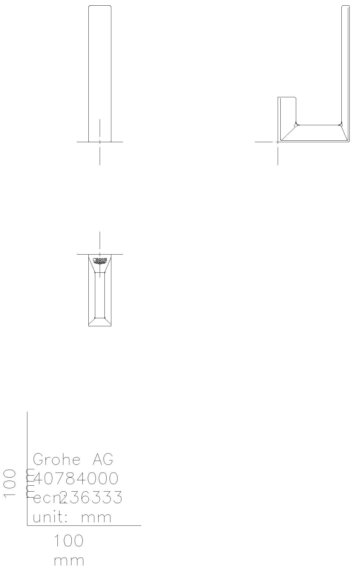 GROHE Reservepapierhalter Selection Cube 40784 Metall Wandmontage chrom