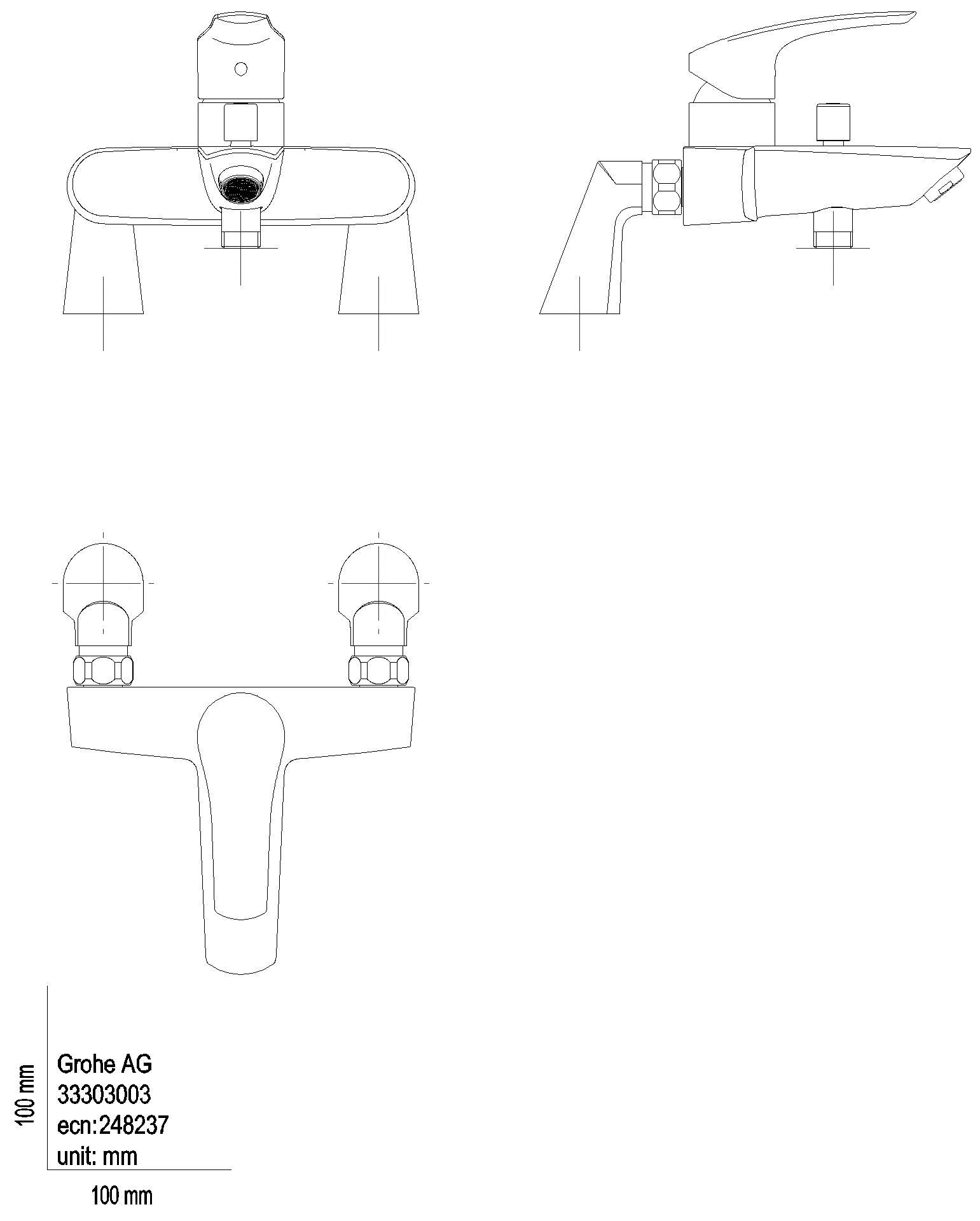 GROHE EH-Wannenbatt. Eurosmart 33303_3 Standmontage Eco-Override-Stop chrom